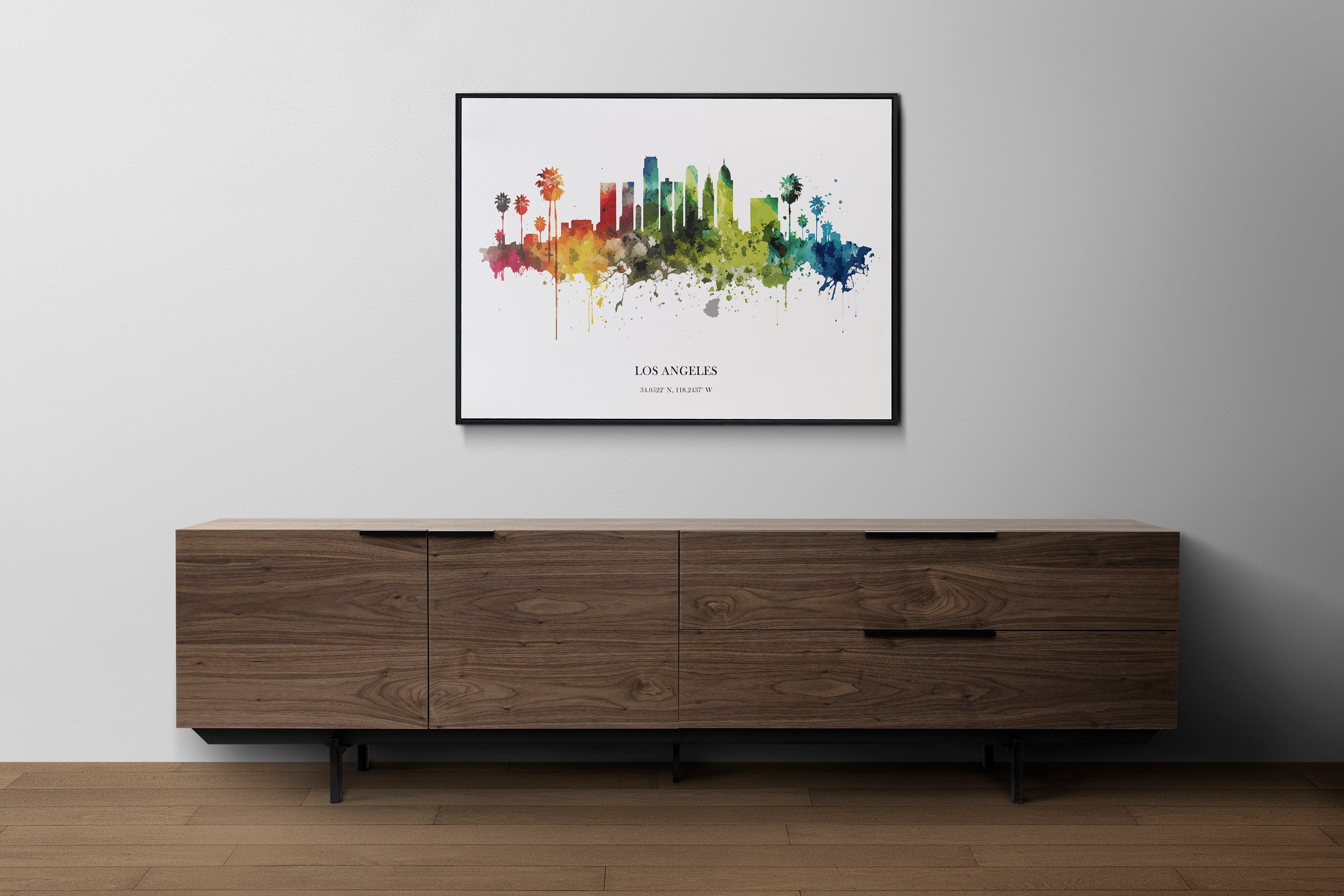 Los Angeles Watercolour Skyline Print Los Angeles Cityscape Los Angeles Home Décor Art Print USA Wall Art Los Angeles Print Los Angeles