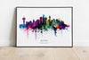 Seattle Watercolour Skyline Print Seattle Cityscape Seattle Home Décor Art Print Wall Art Seattle Print Seattle Skyline Watercolour Poster