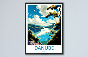 Danube River Travel Print Danube River Home Décor Danube River Art Print Danube River Wall Print For Danube River Gift For Europe River Art