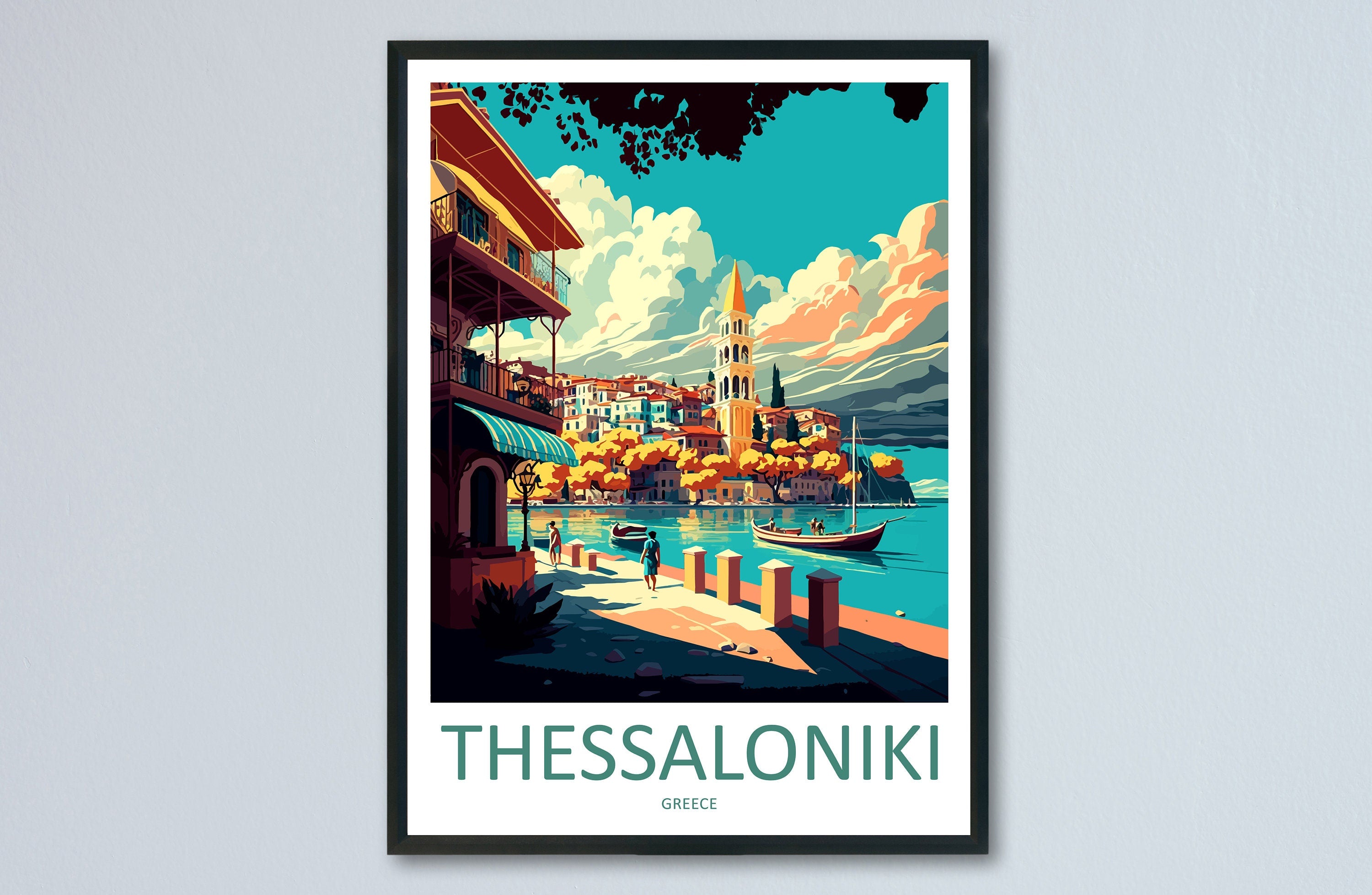 Thessaloniki Travel Print Wall Art Thessaloniki Greece Wall Hanging Home Decoration Thessaloniki Gift Art Lovers Wall Art Print Thessaloniki