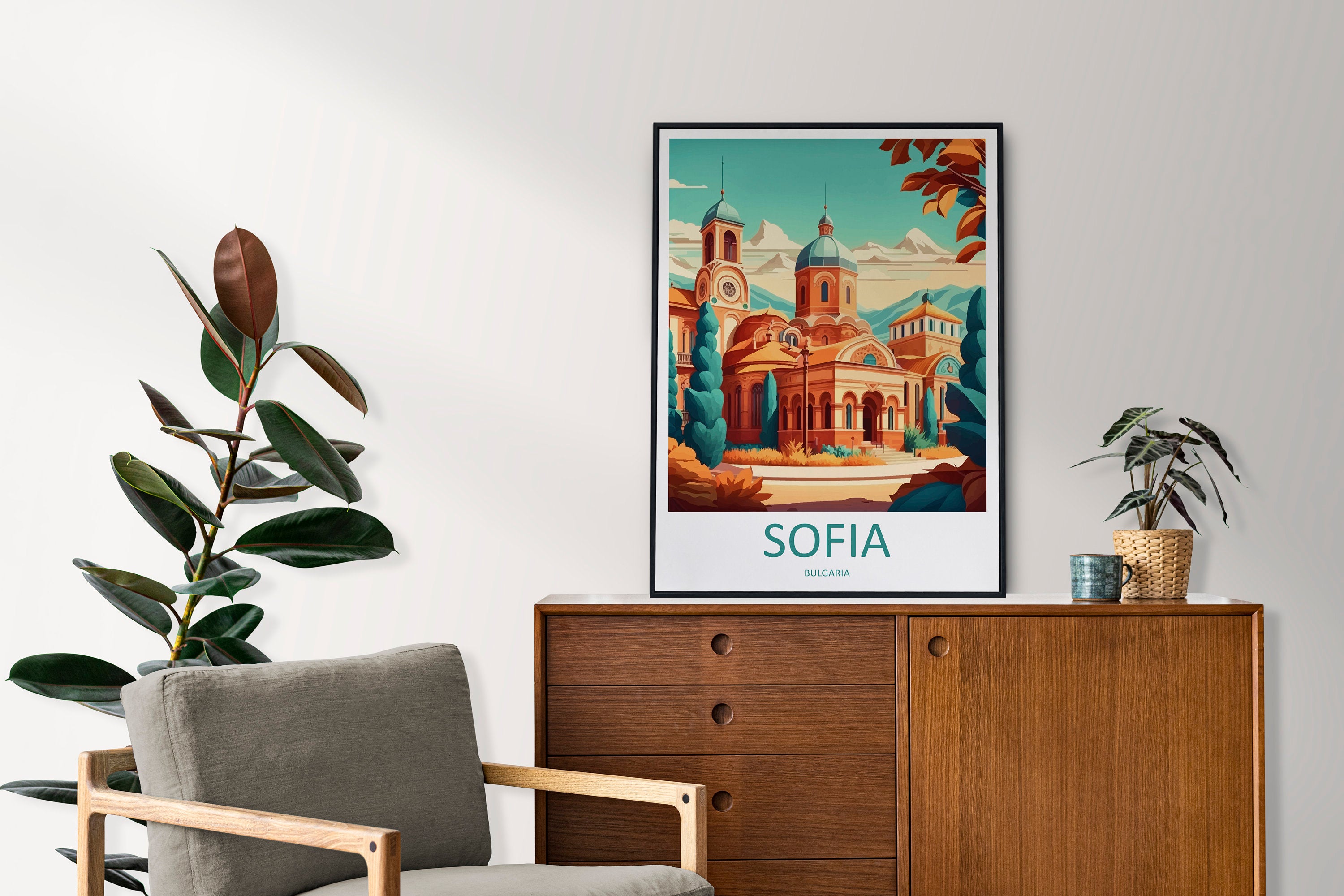 Sofia Travel Print Sofia Bulgaria Home Décor Balkan Nation Art Print St. Alexander Nevsky Cathedral Room Print For Sofia Landmark Gift Art