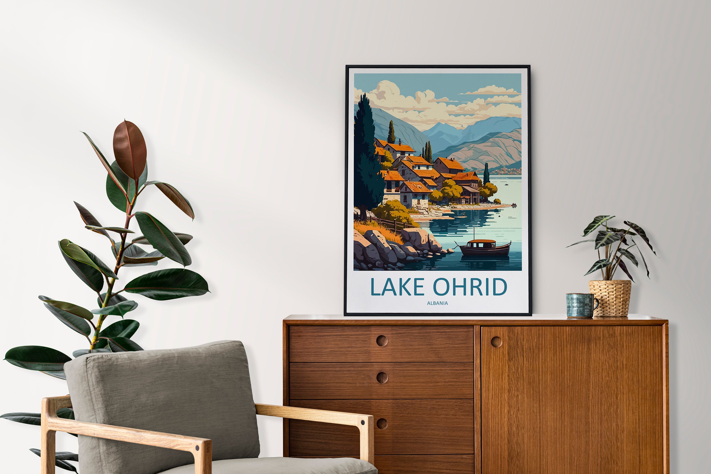 Lake Ohrid Travel Print Lake Ohrid Home Décor North Macedonia Art Print Albania Room Print For Lake Ohrid Gift Art Poster Wall Art Lake