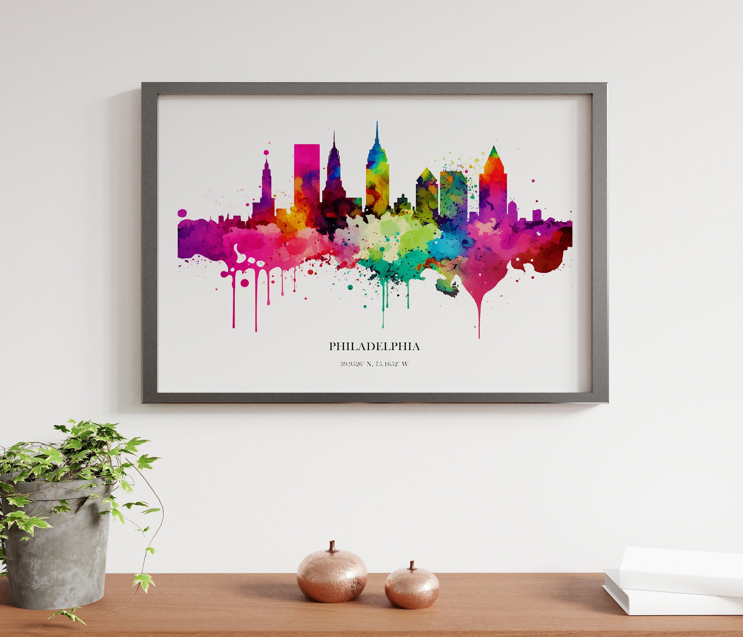 Philadelphia Watercolour Skyline Print Philadelphia Cityscape Philadelphia Home Décor Art Print Wall Art Philadelphia Print Philadelphia Art