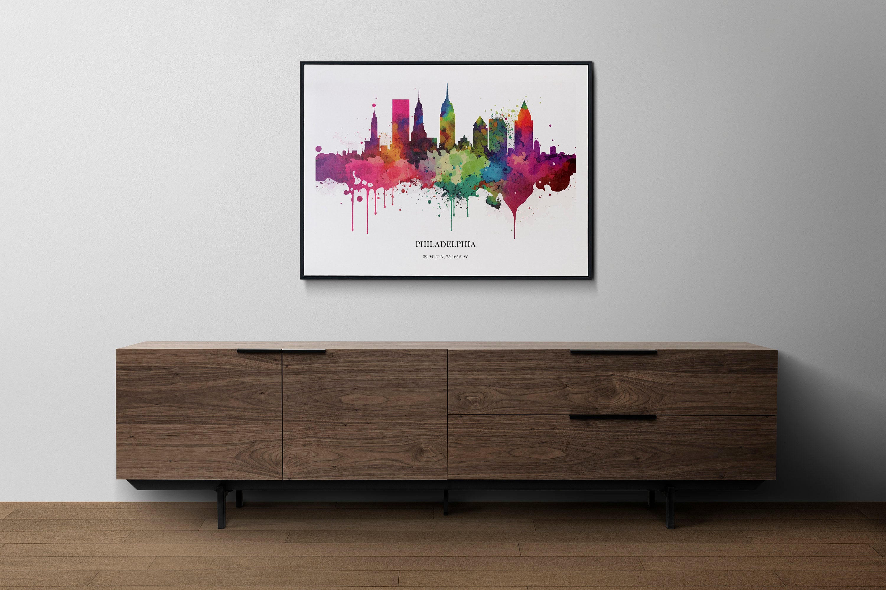 Philadelphia Watercolour Skyline Print Philadelphia Cityscape Philadelphia Home Décor Art Print Wall Art Philadelphia Print Philadelphia Art