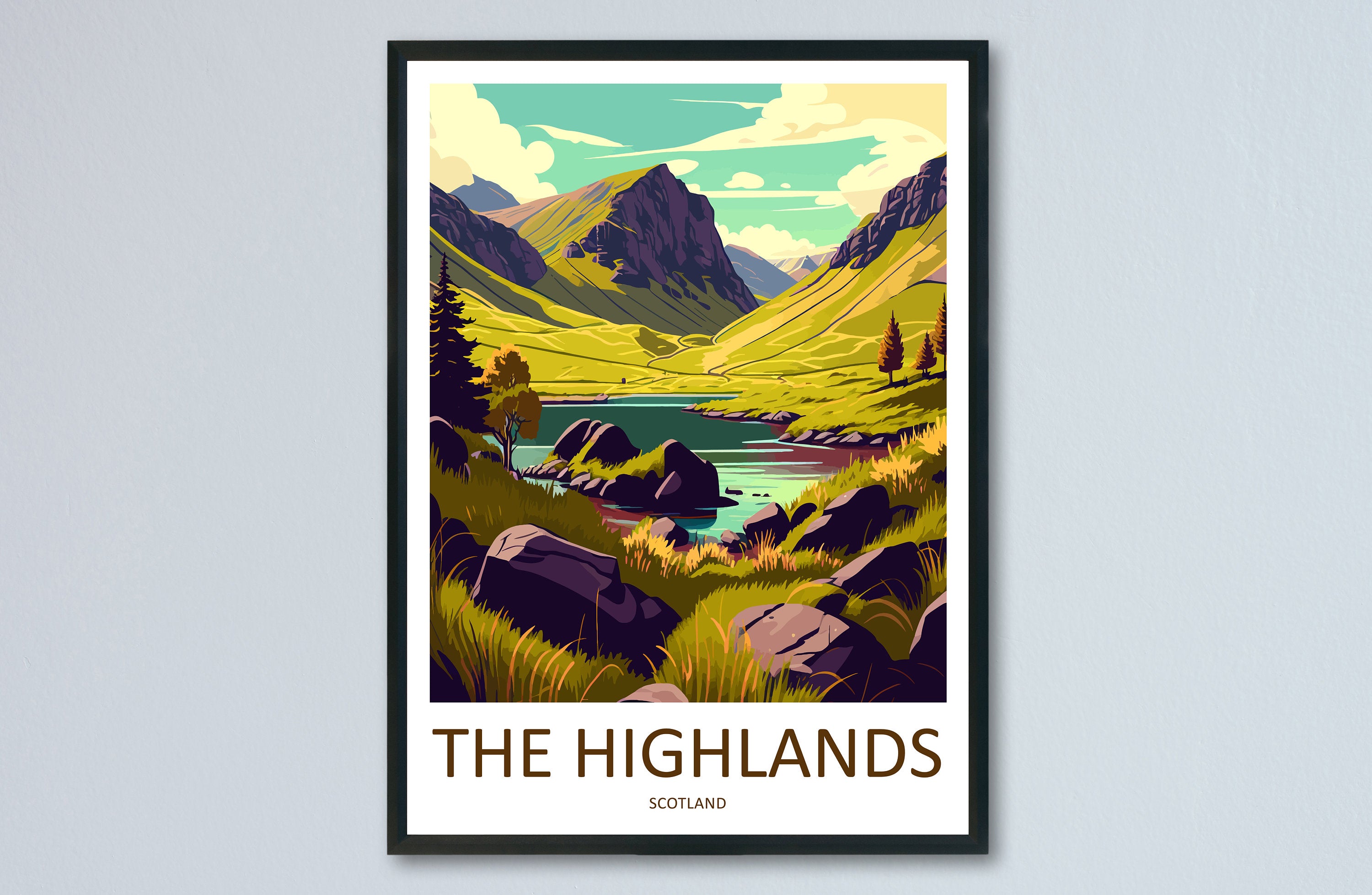 Scottish Highlands Travel Print Highlands Home Décor Scottish Highlands Art Print Highlands Wall Print For Scottish Gift For Scotland Wall