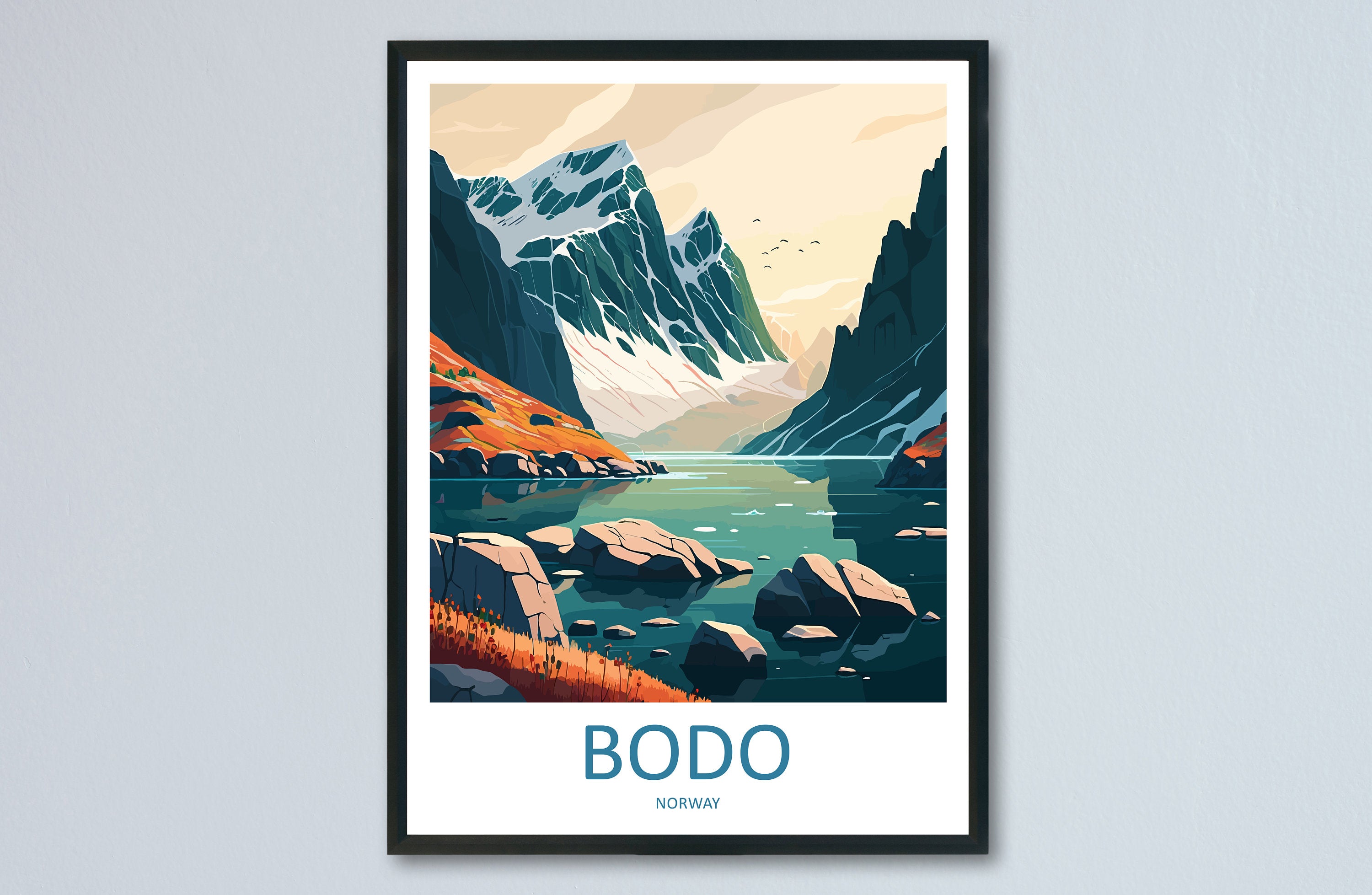 Bodo Travel Print Bodo Home Décor Norway Art Print Bodo Norwegian Wall Print For Bodo City Gift For Norwegian Wall Art Vestfjorden Poster