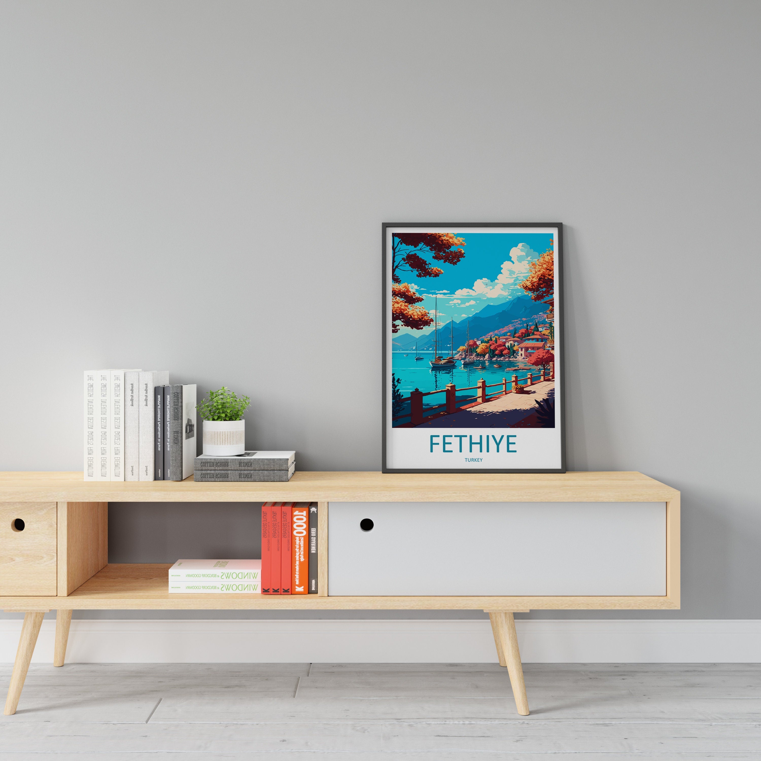 Fethiye Travel Print Wall Art Fethiye Wall Hanging Home Decoration Fethiye Gift Art Lovers Wall Art Print Art Fethiye Wall Print Turkey Art