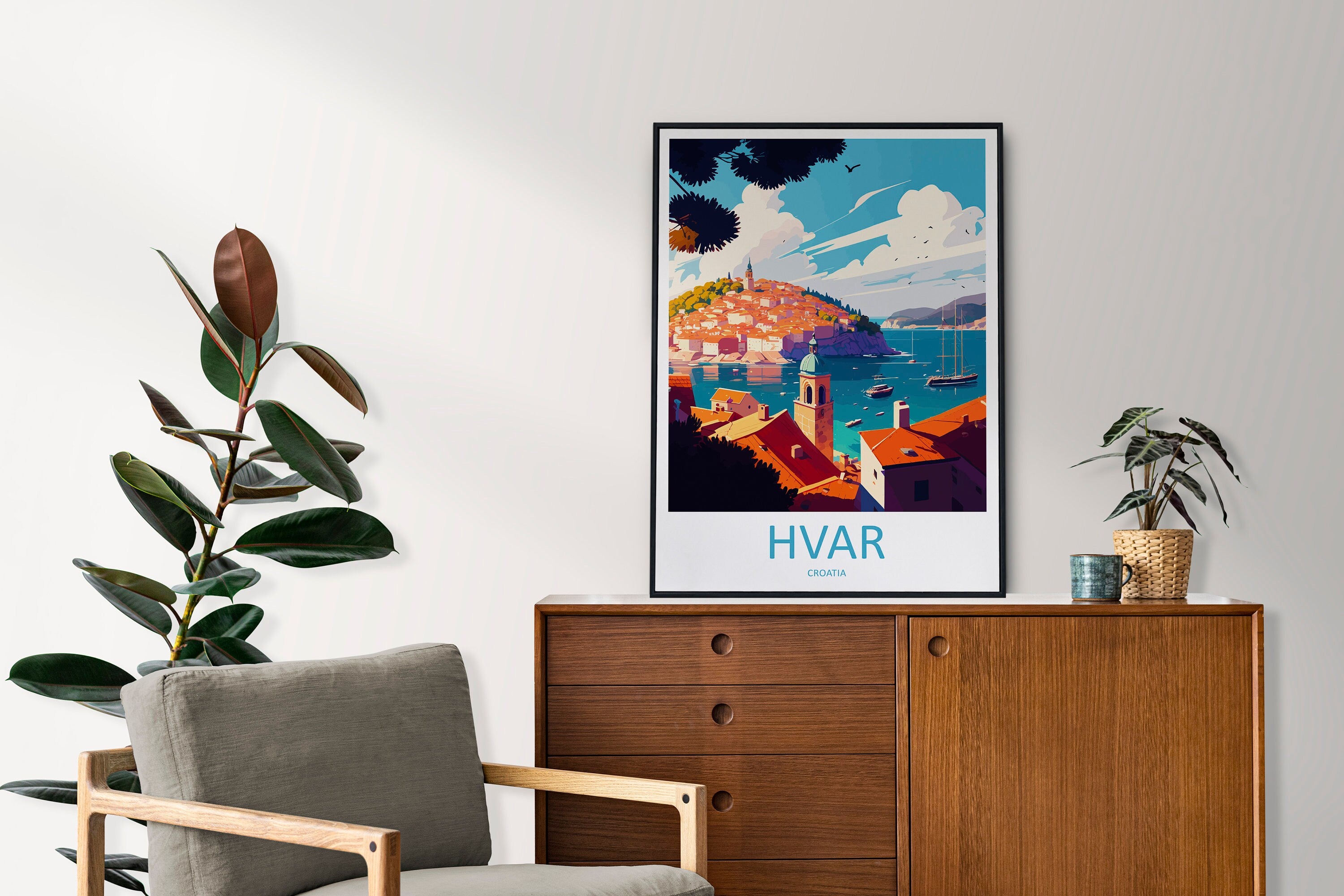 Hvar Travel Print Hvar Home Décor Croatia Island Art Print Hvar Wall Print For Croatia Gift Wall Hanging Hvar Artwork Hvar Harbour Décor