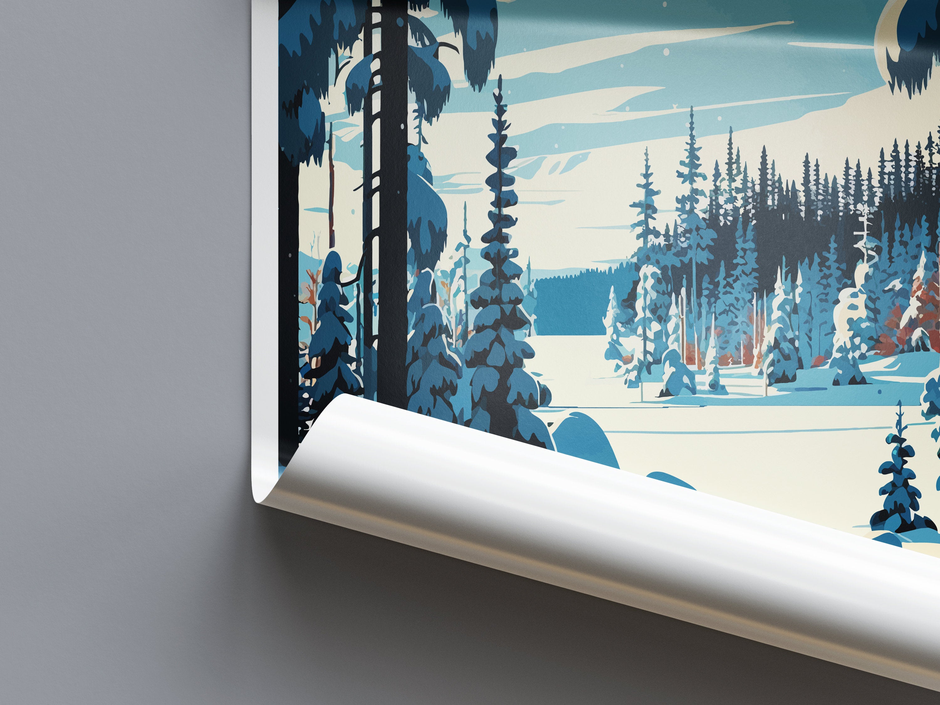 Lapland Travel Print Lapland Home Décor Finland Island Art Print Lapland Wall Print For Finland Gift Wall Hanging Lapland Artwork Décor