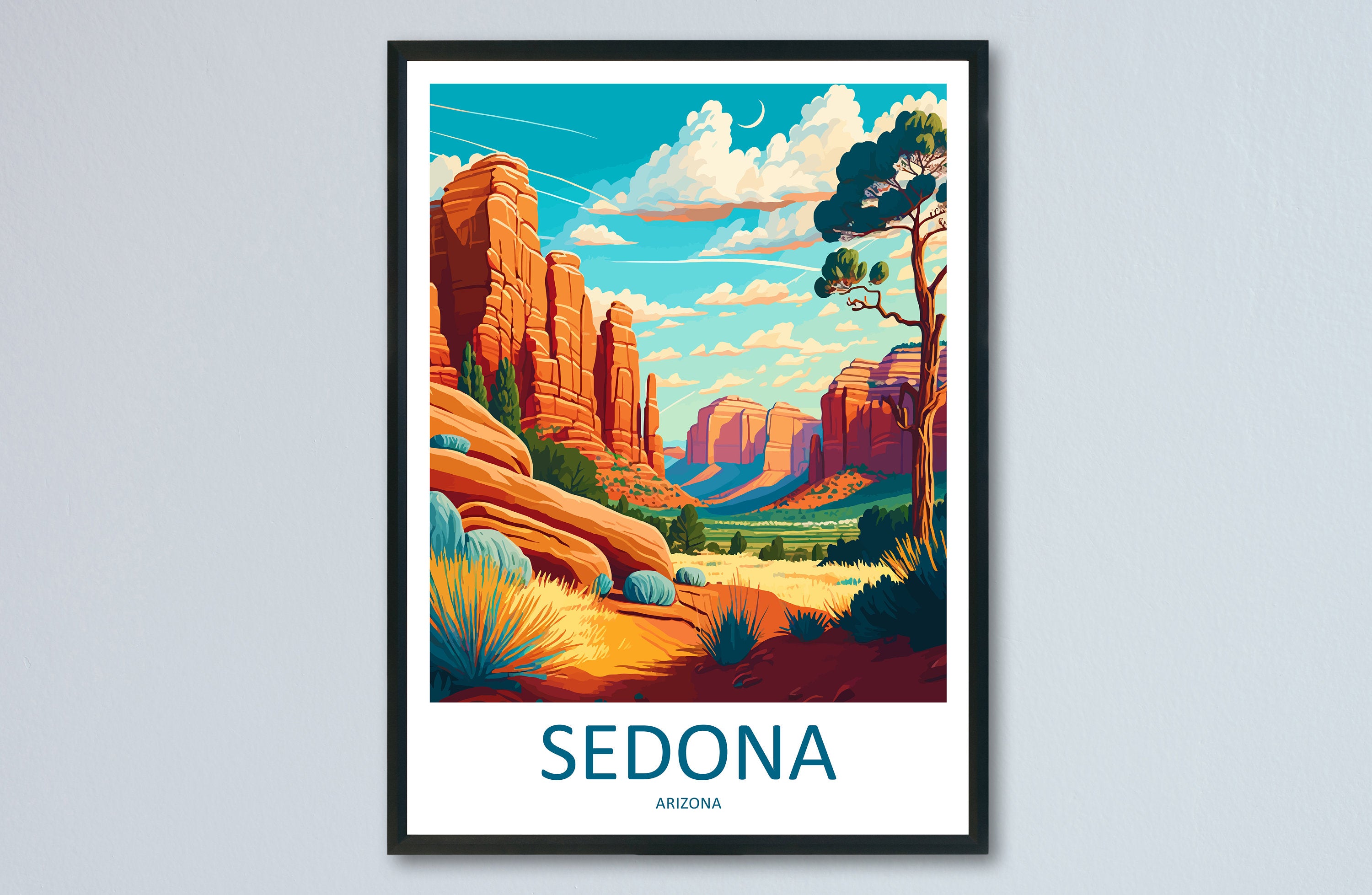Sedona Travel Print Sedona Home Décor Arizona Art Print Sedona Wall Print For Sedona Gift Wall Hanging Arizona Sedona Desert Artwork Décor