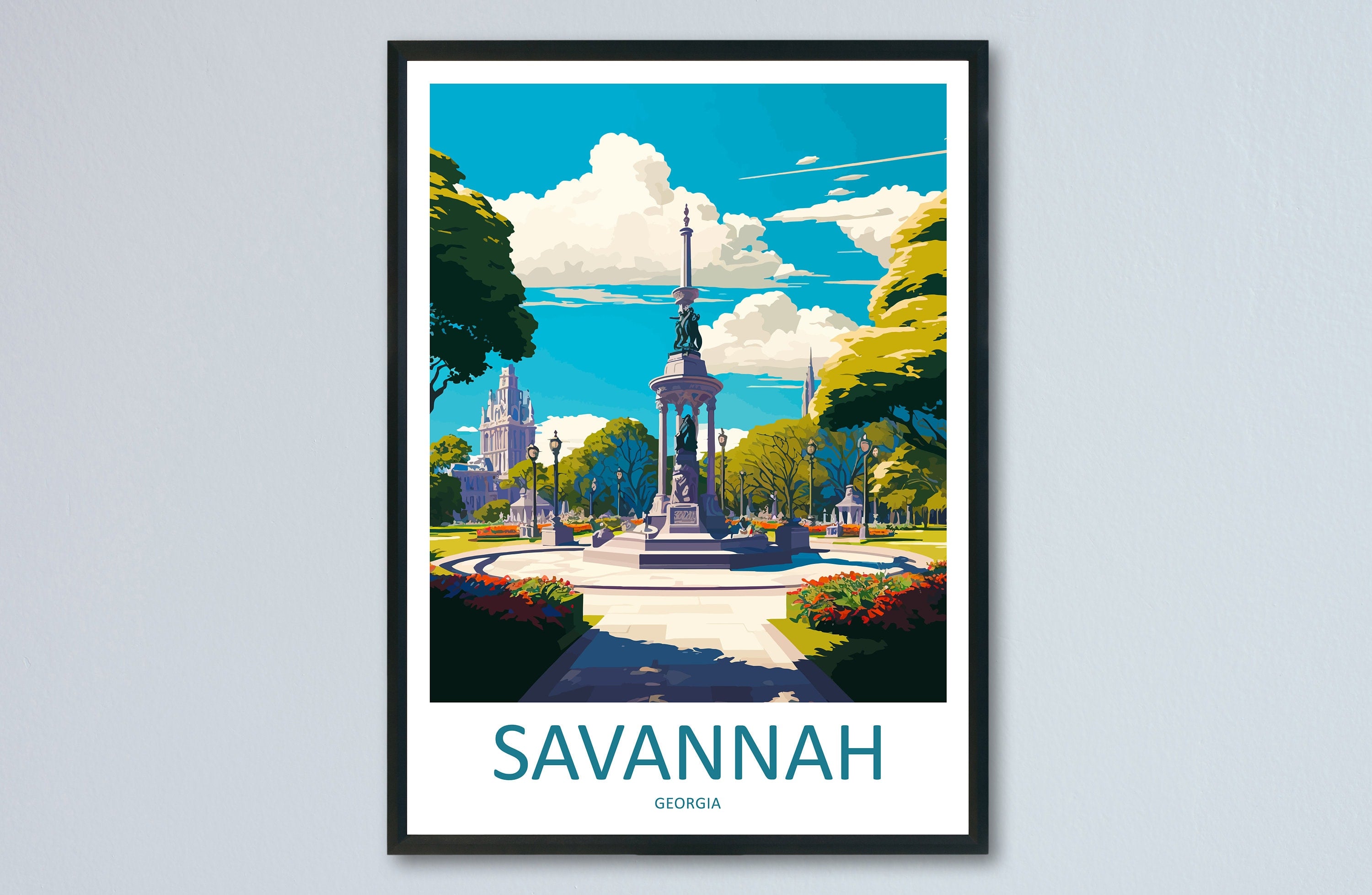 Savannah Travel Print Savannah Home Décor Georgia Art Print Savannah Wall Print For Savannah Gift Wall Hanging Savannah Artwork Décor