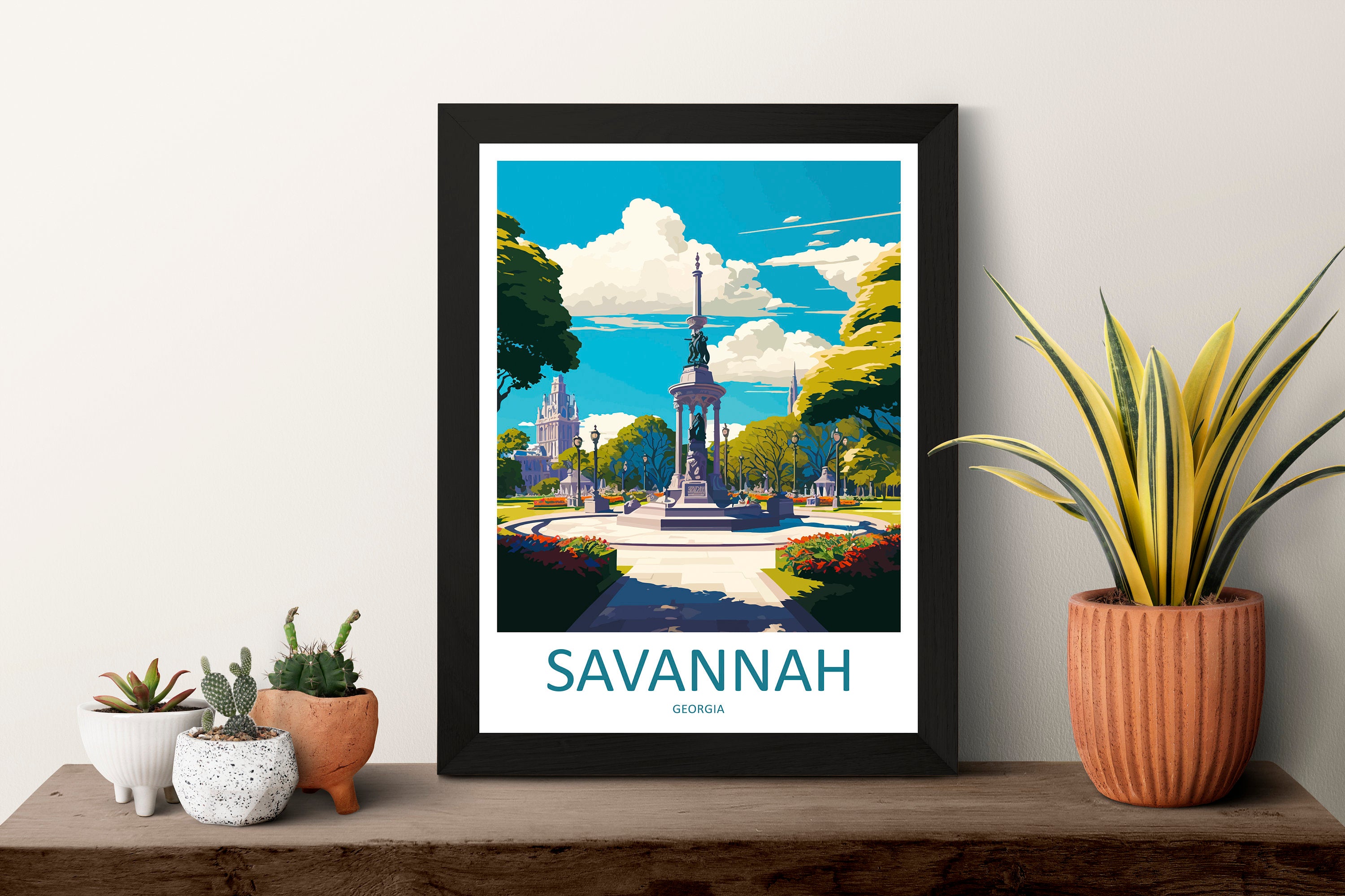 Savannah Travel Print Savannah Home Décor Georgia Art Print Savannah Wall Print For Savannah Gift Wall Hanging Savannah Artwork Décor