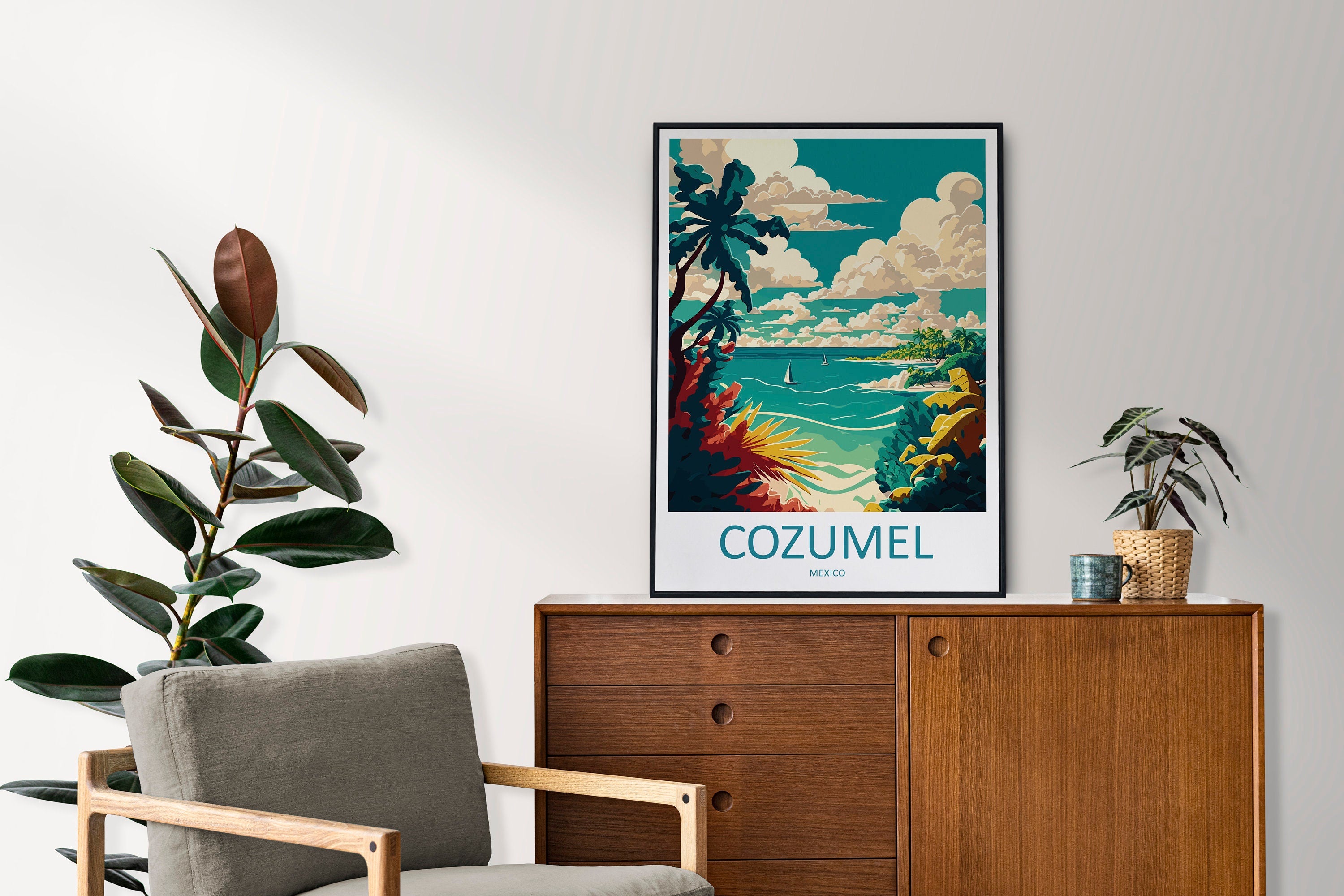 Cozumel Travel Print Wall Art Cozumel Wall Hanging Home Decoration Cozumel Gift Art Lovers Wall Art Print Art Cozumel Wall Hanging Poster