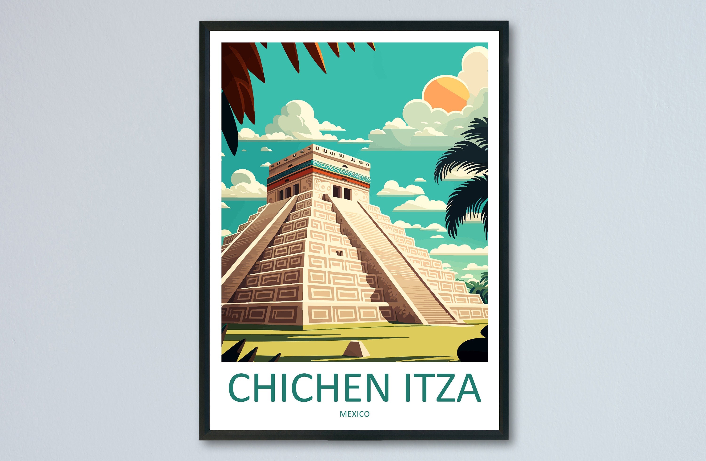 Chichen Itza Travel Print Wall Art Chichen Itza Wall Hanging Home Decoration Chichen Itza Gift Art Lovers Wall Art Print Art Chichen Itza