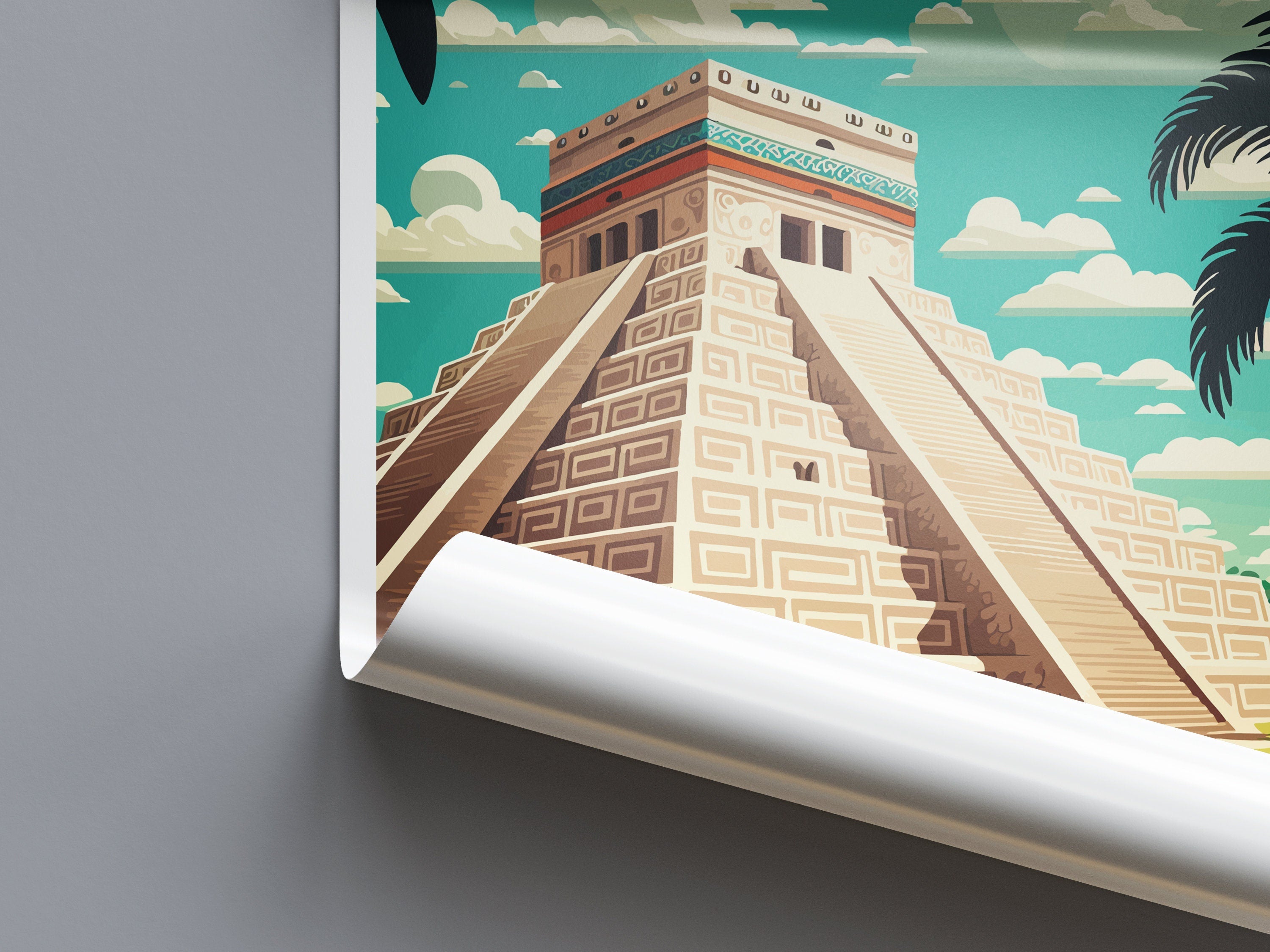 Chichen Itza Travel Print Wall Art Chichen Itza Wall Hanging Home Decoration Chichen Itza Gift Art Lovers Wall Art Print Art Chichen Itza