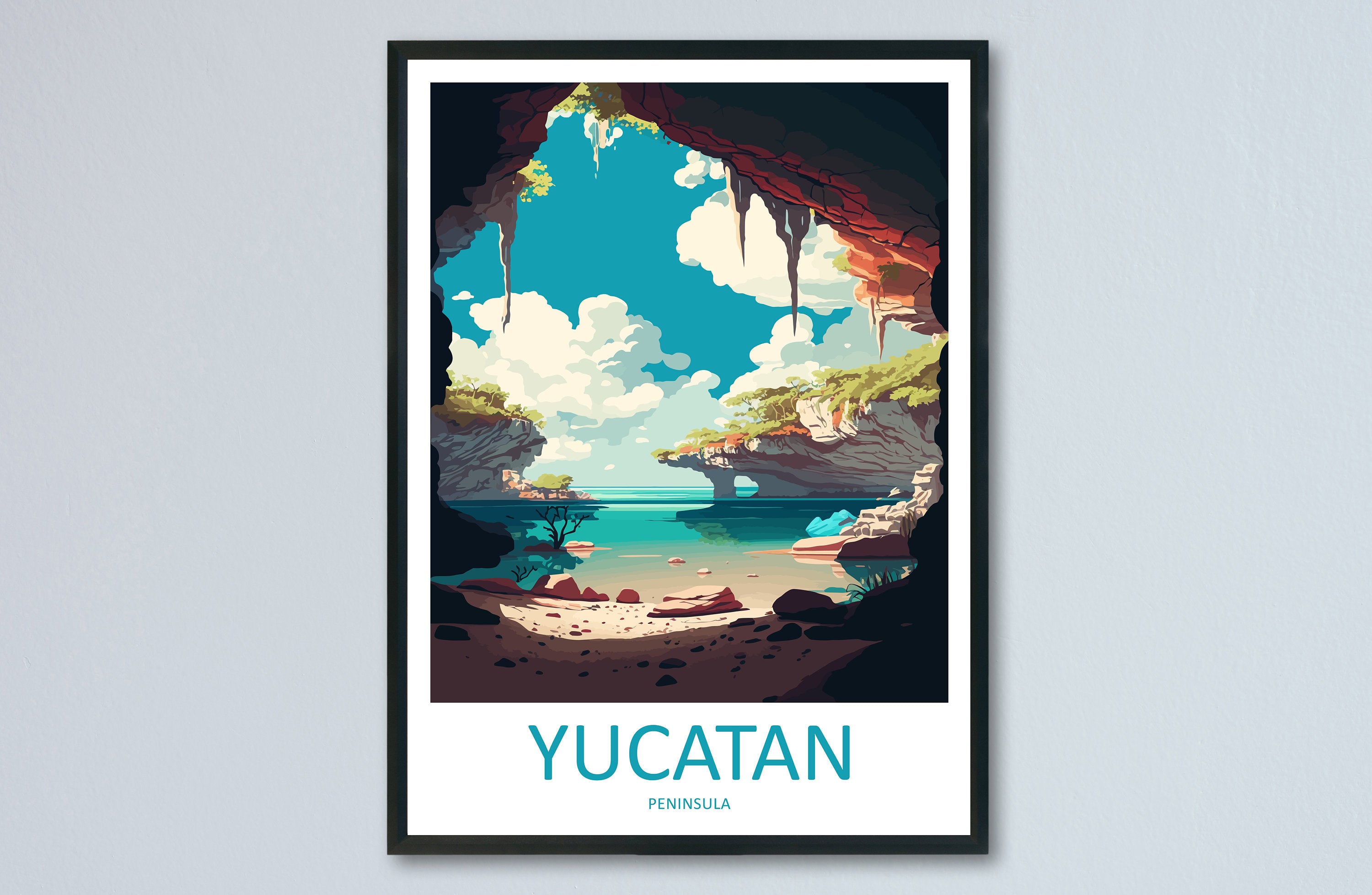 Yucantan Peninsula Travel Print Wall Art Yucantan Wall Hanging Home Decoration Yucantan Gift Art Lover Wall Art Print Art Yucantan Peninsula