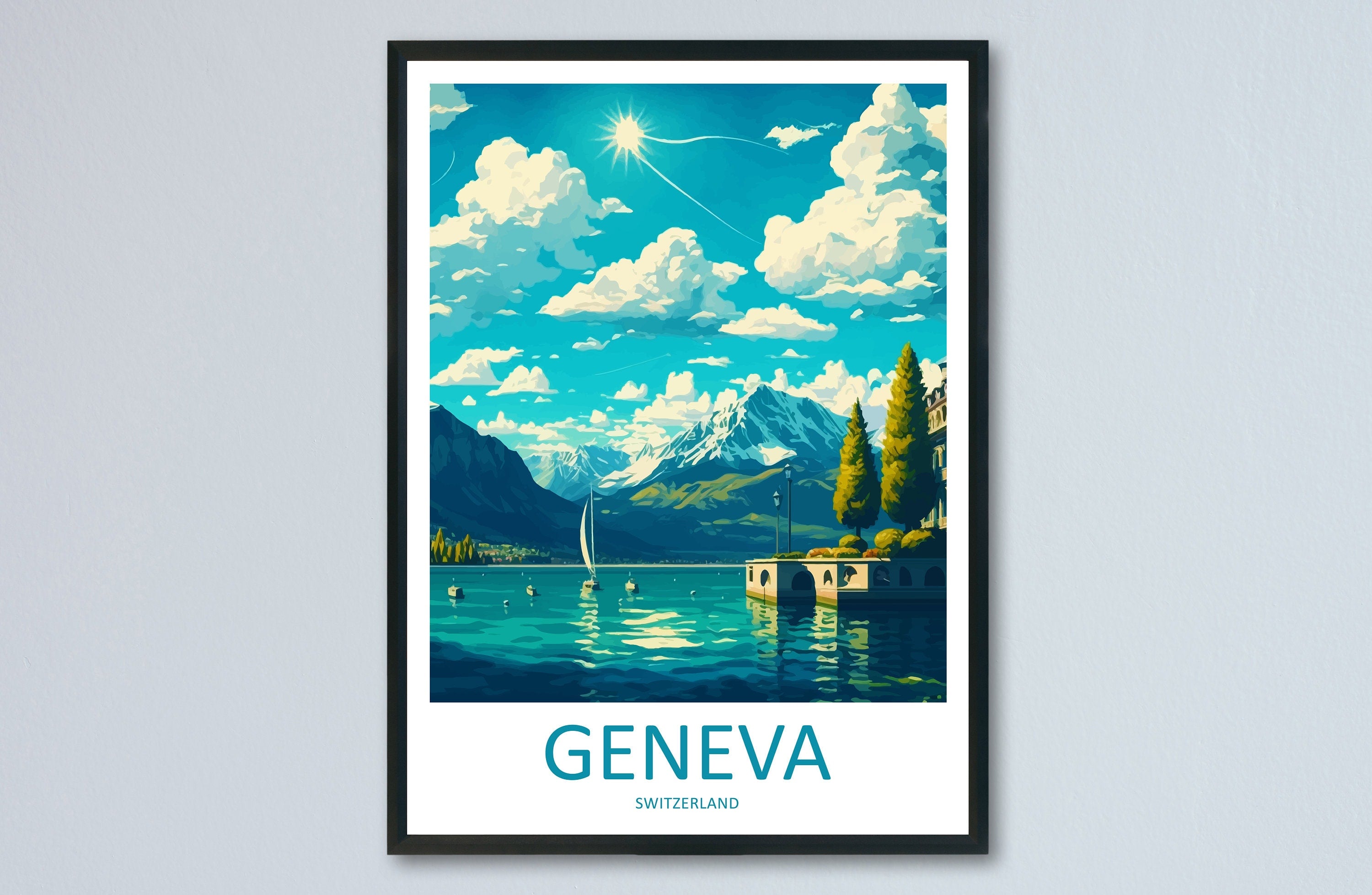 Geneva Print Geneva Home Décor Switzerland Art Print Geneva Wall Print For Switzerland Gift Wall Hanging Switzerland Artwork Geneva Poster