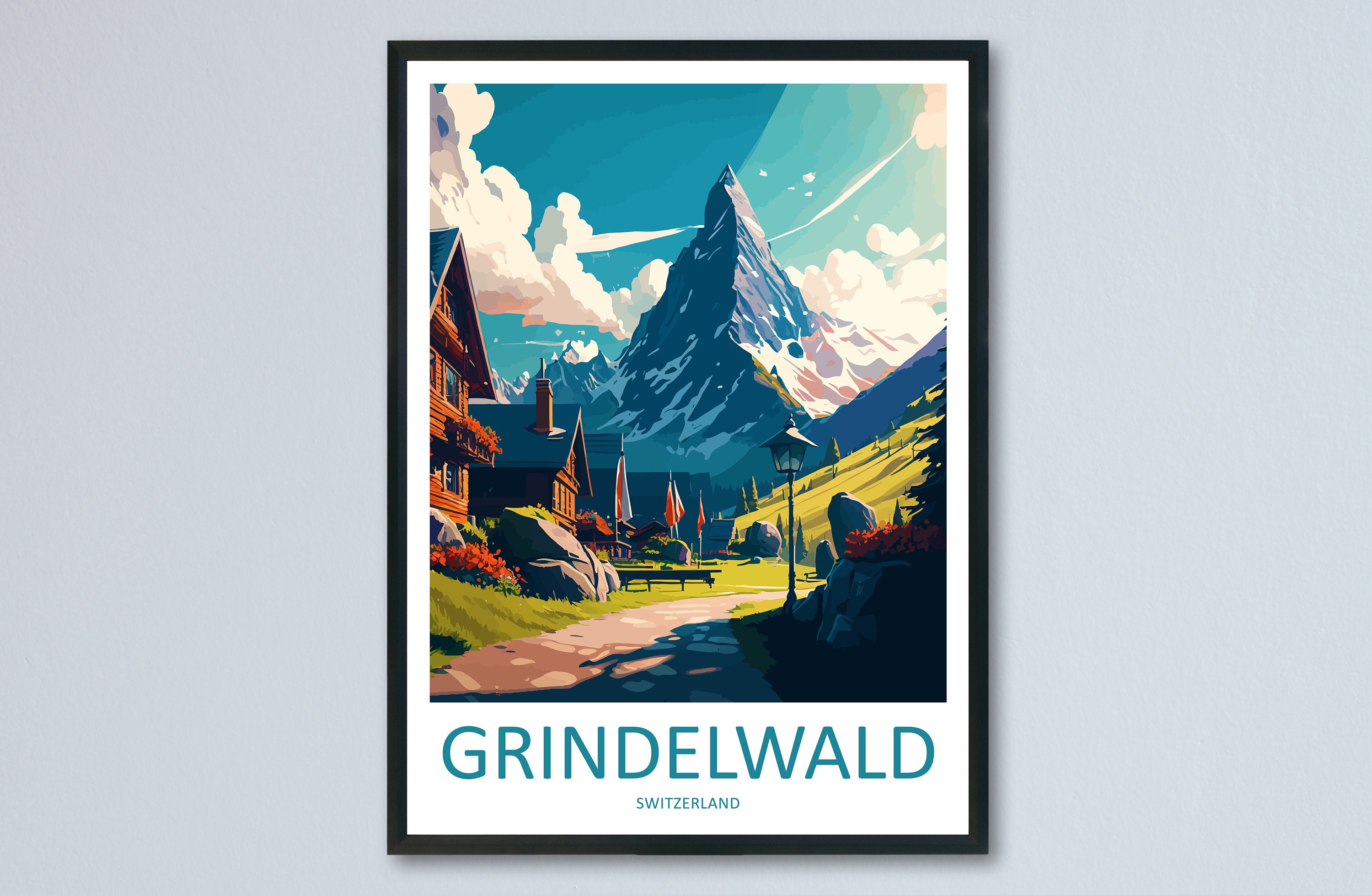 Grindelwald Print Grindelwald Home Décor Switzerland Art Print Grindelwald Wall Print For Switzerland Gift Wall Hanging Grindelwald Home Art