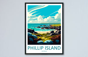 Phillip Island Travel Print Wall Art Phillip Island Wall Hanging Home Décor Phillip Island Gift Art Lovers Wall Art Australia Travel Print