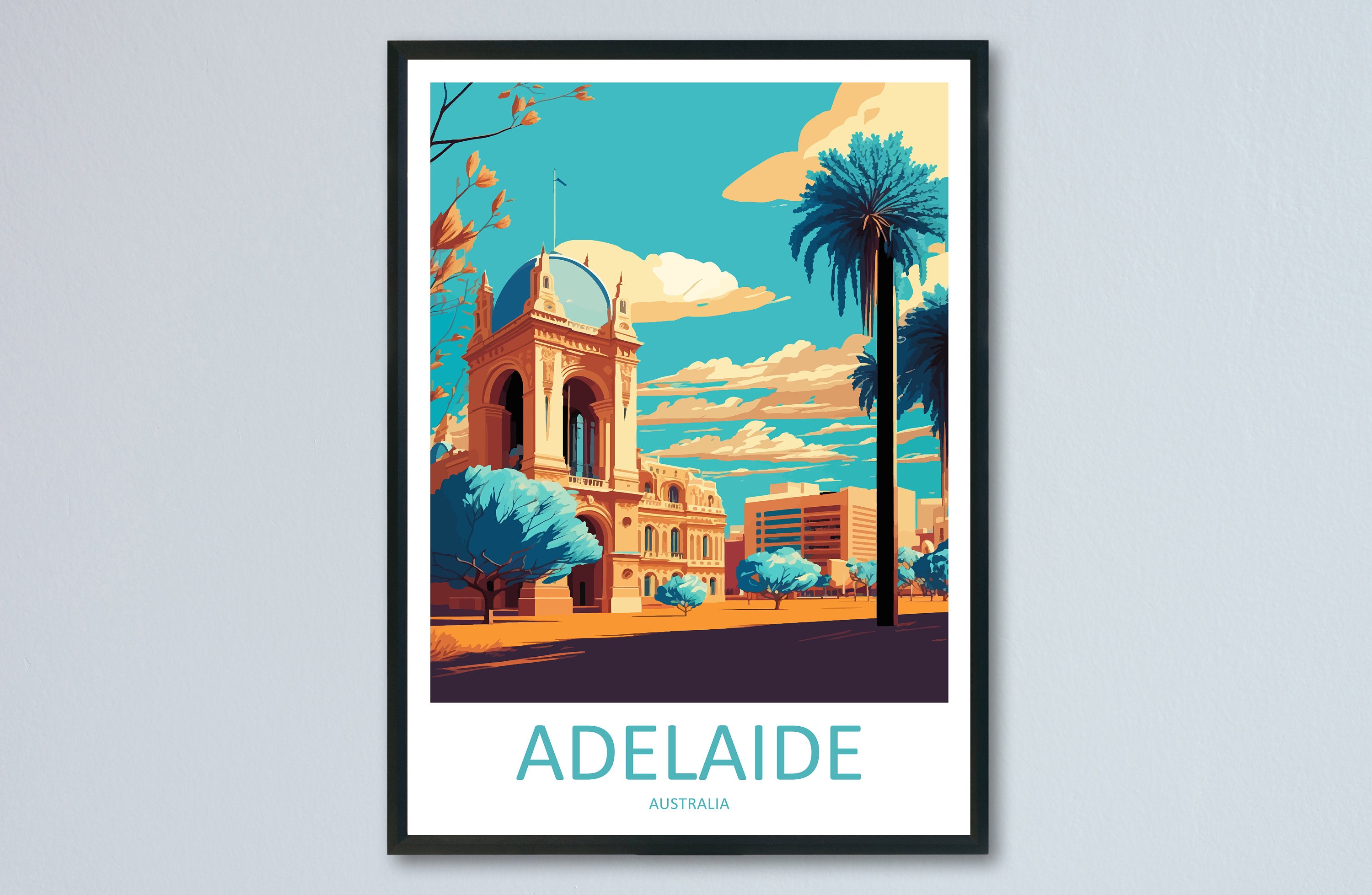Adelaide Travel Print Wall Art Adelaide Wall Hanging Home Décor Adelaide Gift Art Lovers Wall Art Australia Travel Print Adelaide Travel Art