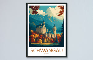 Schwangau Castle Print Schwangau Home Decor Landscape Art Print Schwangau Wall Art Germany Enthusiast Gift Wall Hanging Schwangau Germany