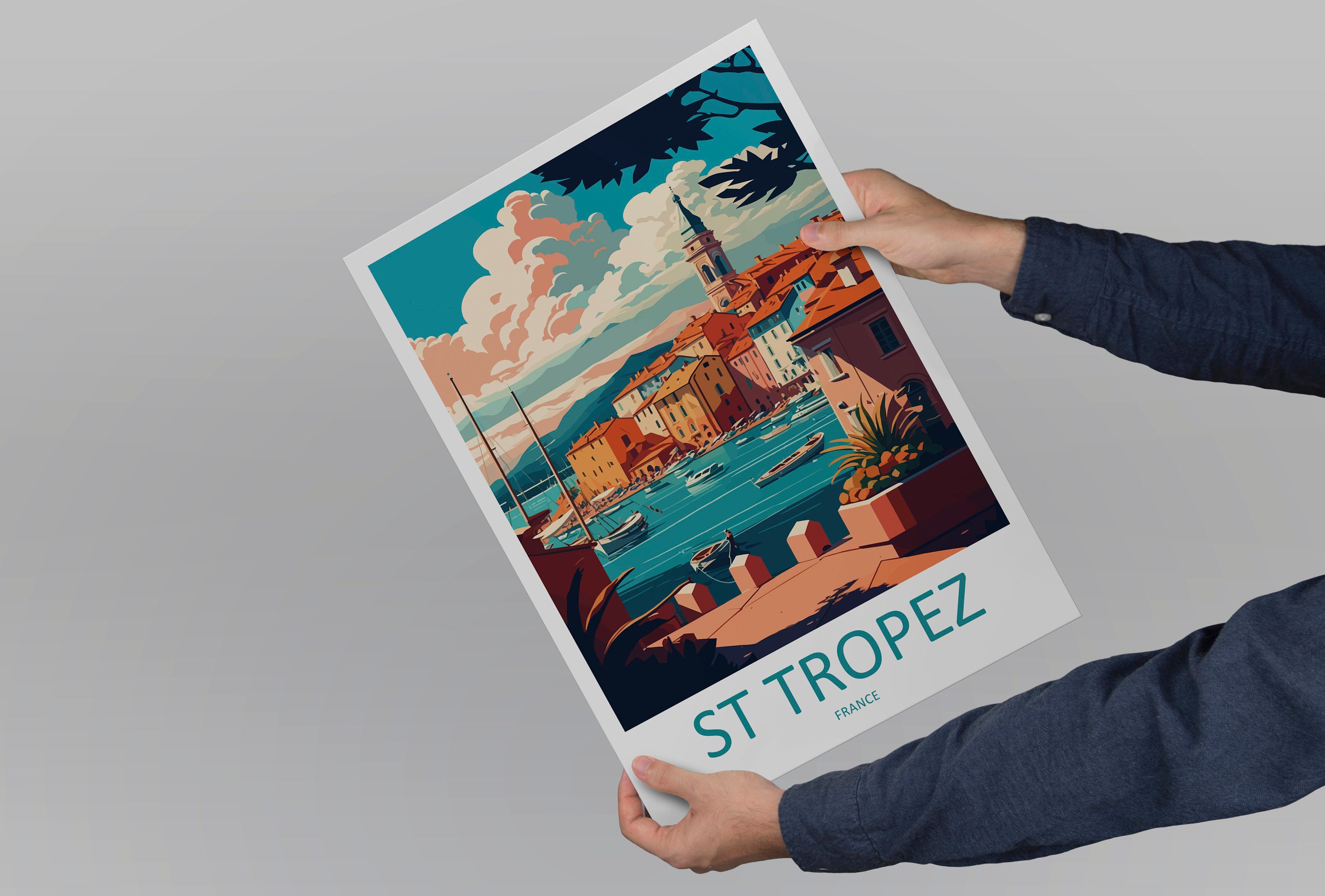 St. Tropez Print St. Tropez Home Decor Seascape Art Print St. Tropez Wall Art for France Enthusiast Gift Wall Hanging St. Tropez France Art