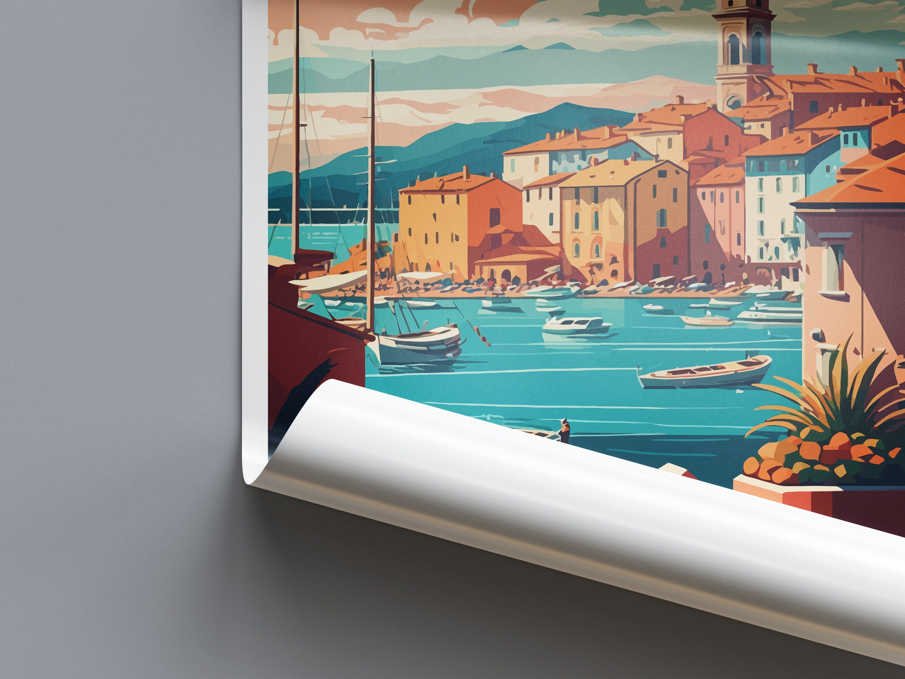 St. Tropez Print St. Tropez Home Decor Seascape Art Print St. Tropez Wall Art for France Enthusiast Gift Wall Hanging St. Tropez France Art