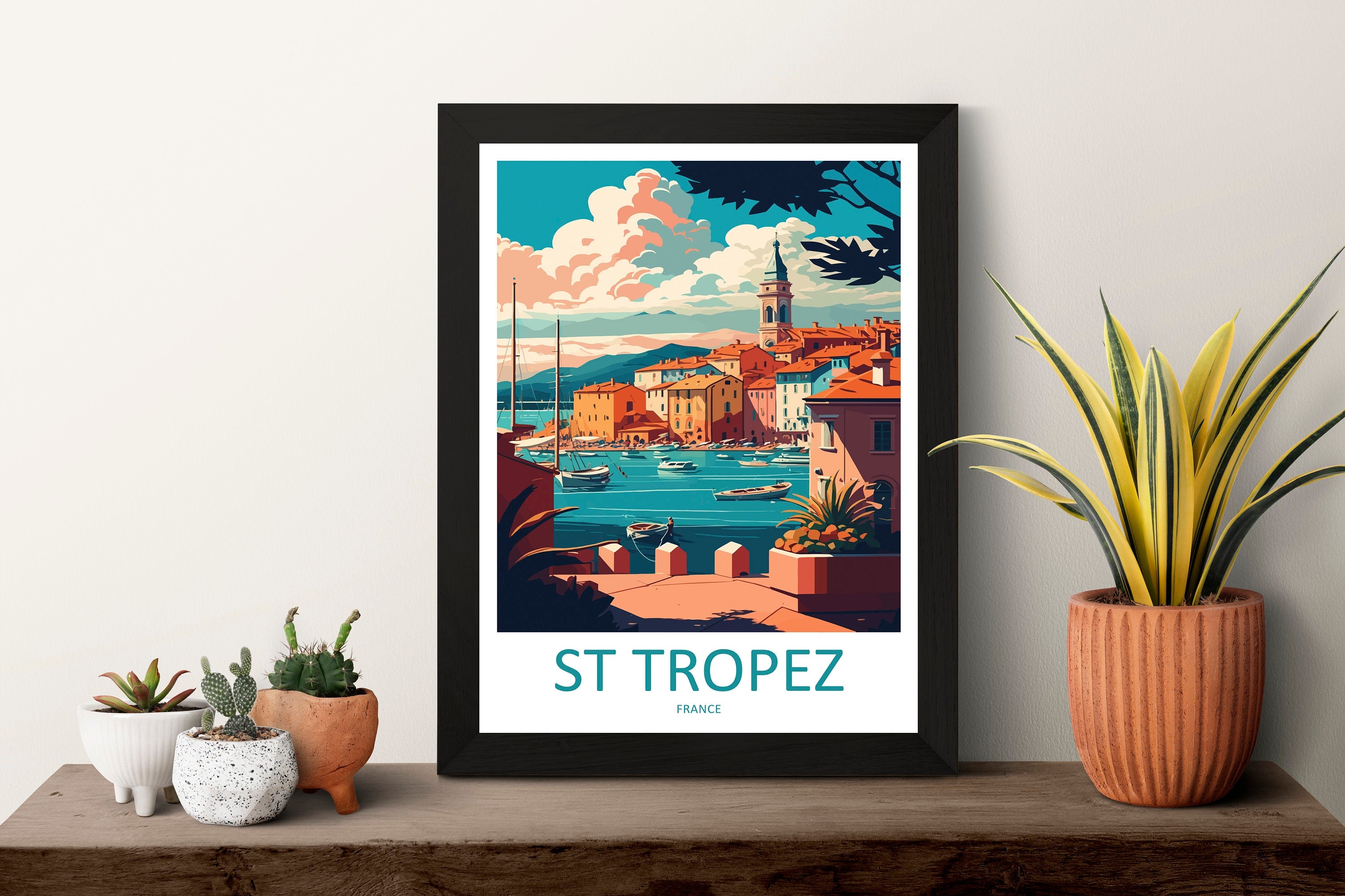 St. Tropez Print St. Tropez Home Decor Seascape Art Print St. Tropez Wall Art for France Enthusiast Gift Wall Hanging St. Tropez France Art