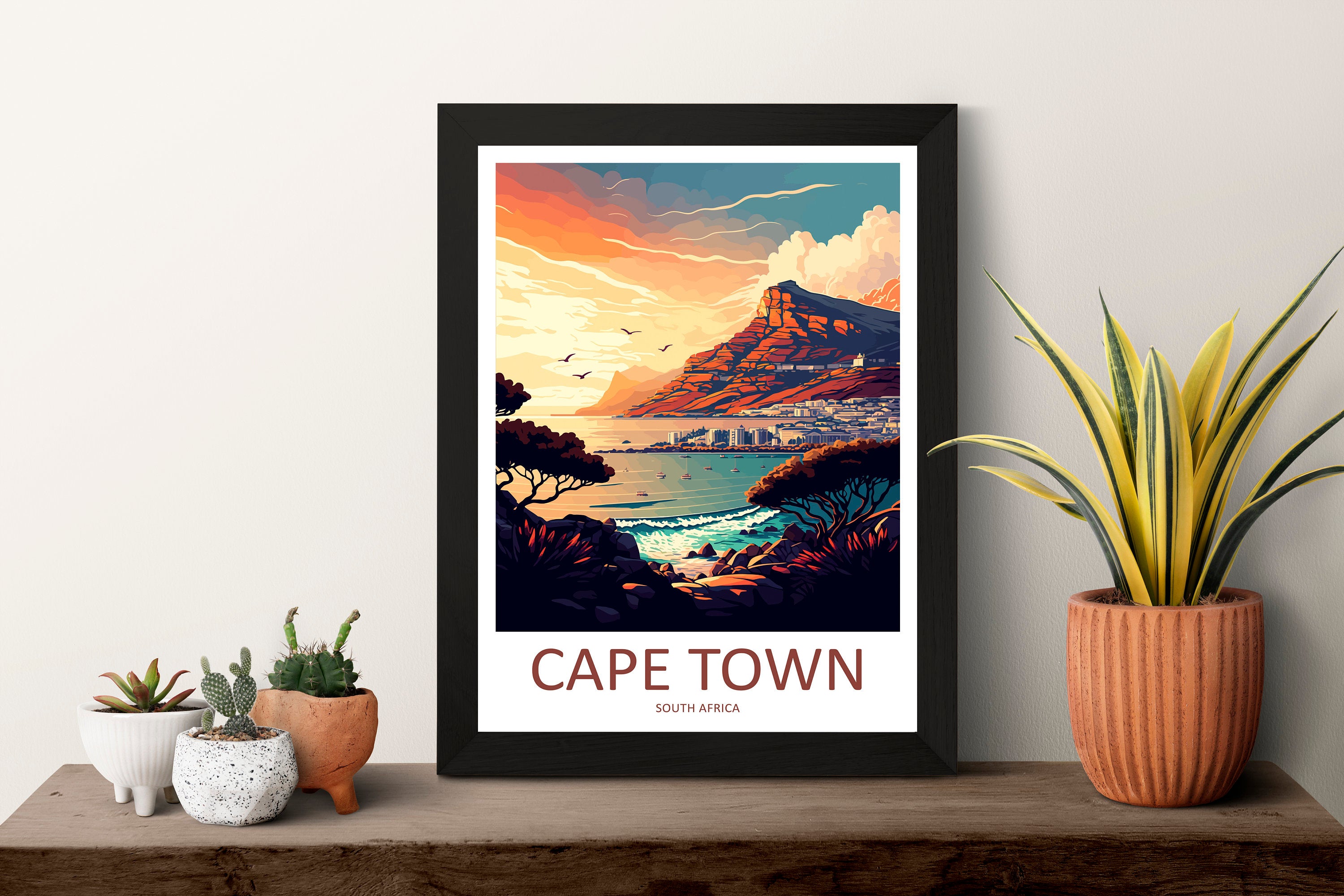 Cape Town Travel Print Wall Art Cape Town Wall Hanging Home Décor Cape Town Gift Art Lovers South Africa Art Print Cape Town Wall Décor Art