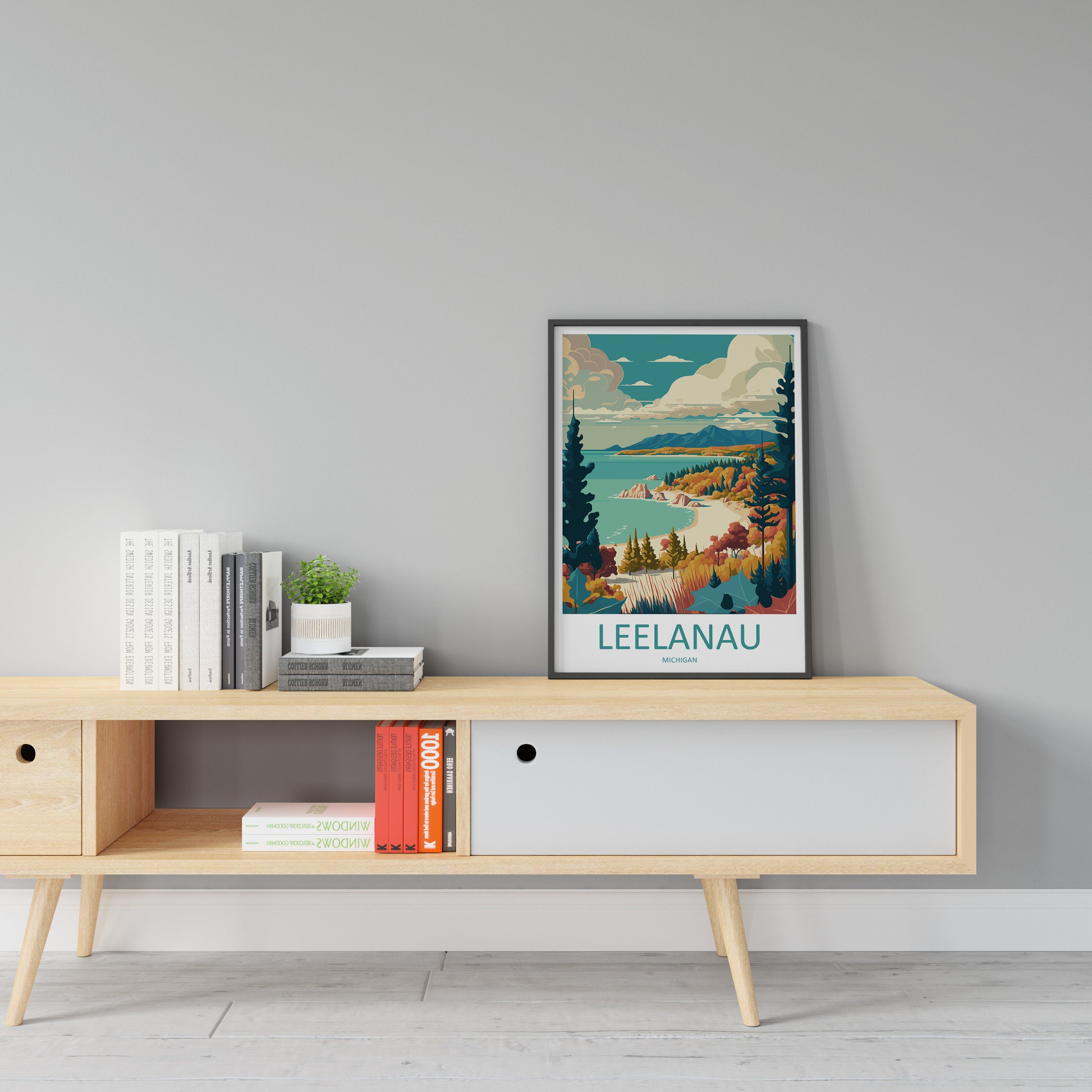 Leelanau Print Leelanau Home Decor Landscape Art Print Leelanau Wall Art for Michigan Enthusiast Gift Wall Hanging Leelanau Michigan Poster