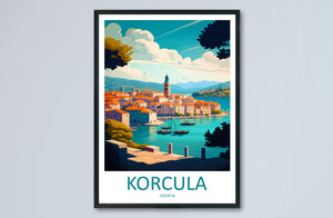 Korcula Print Korcula Home Décor Landscape Art Print Korcula Wall Art for Croatia Enthusiast Gift Wall Hanging Korcula Island Croatia Poster