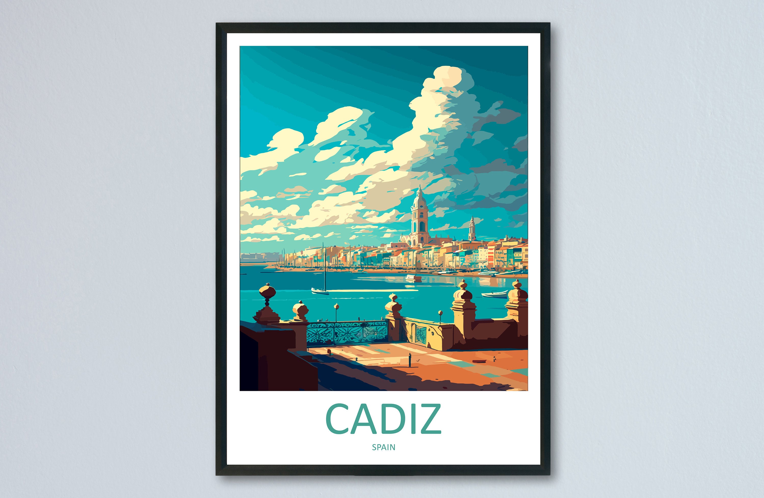 Cadiz Travel Print Wall Art Cadiz Wall Hanging Home Décor Cadiz Gift Art Lovers Spain Art Lover Gift Cadiz Wall Décor Cadiz Spain Poster Art