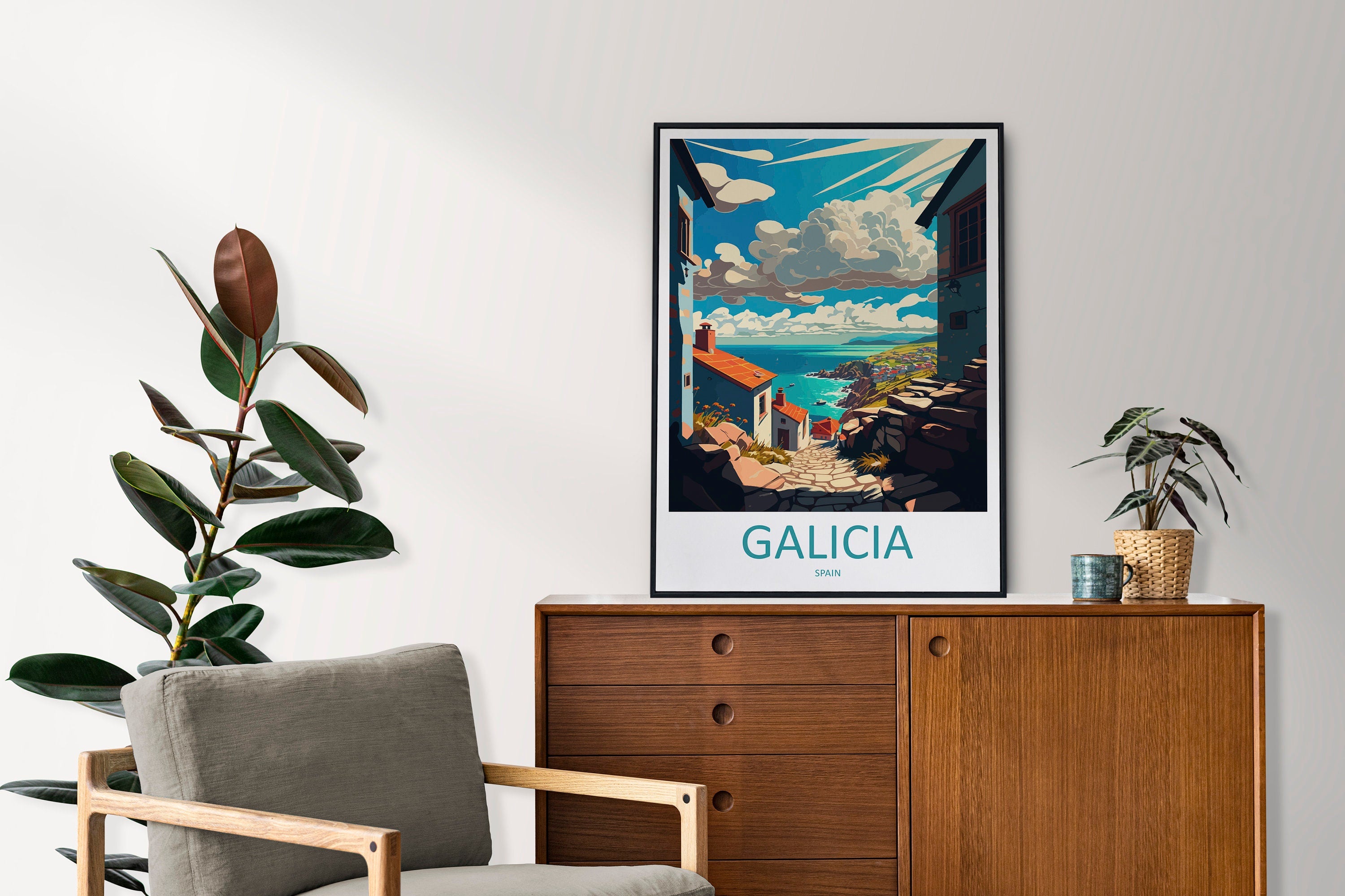 Galicia Travel Print Wall Art Galicia Wall Hanging Home Décor Galicia Gift Art Lovers Spain Art Lover Gift Galicia Wall Décor Galicia Spain