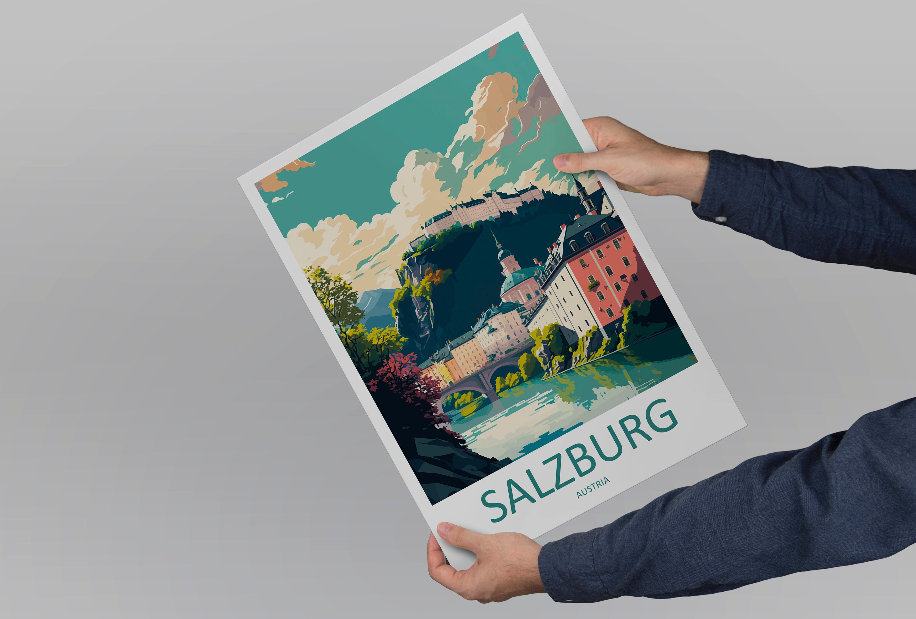 Salzburg Print Salzburg Home Décor Cityscape Art Print Salzburg Wall Art for Travel Enthusiast Gift Wall Hanging Salzburg Austria Poster Art
