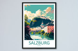 Salzburg Print Salzburg Home Décor Cityscape Art Print Salzburg Wall Art for Travel Enthusiast Gift Wall Hanging Salzburg Austria Poster Art