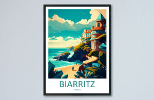 Biarritz Print Biarritz Home Decor Cityscape Art Print Biarritz Wall Art for Travel Enthusiast Gift Wall Hanging Biarritz France Poster Art