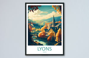 Lyon Print Lyon Wall Art for Travel Enthusiast Gift Wall Hanging Lyon France Home Decor Hanging Lyon Travel Print Wall Poster Lyon Decor Art