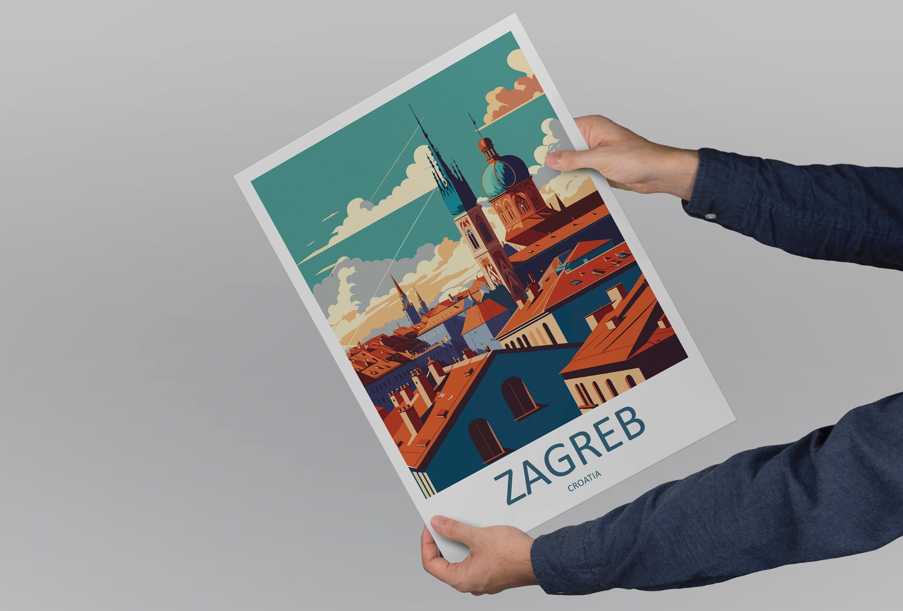 Zagreb Print Zagreb Home Décor Art Print Zagreb Wall Art Croatia Travel Print Gift Wall Hanging Zagreb Skyline Art Poster For Croatia Gift