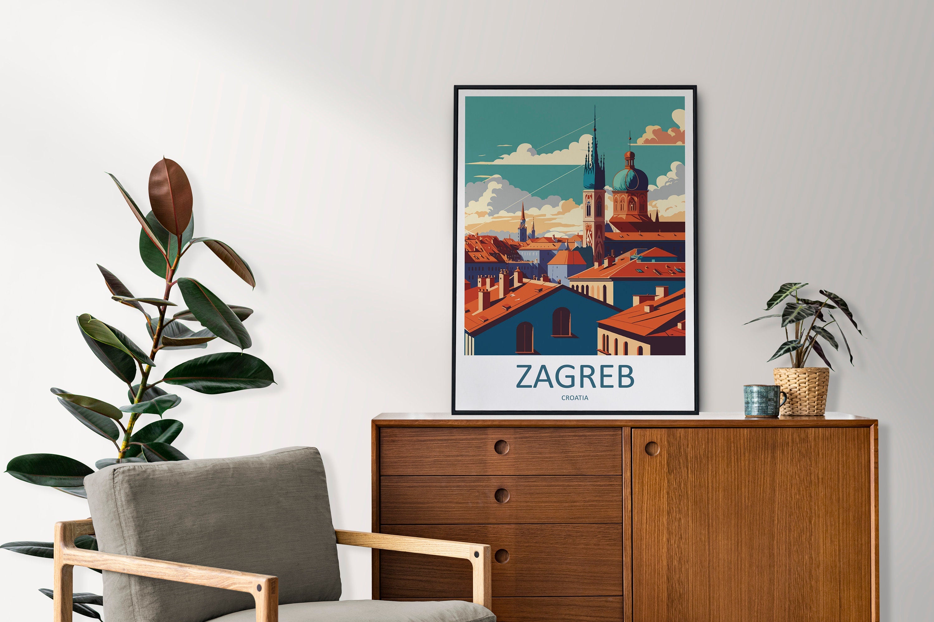 Zagreb Print Zagreb Home Décor Art Print Zagreb Wall Art Croatia Travel Print Gift Wall Hanging Zagreb Skyline Art Poster For Croatia Gift