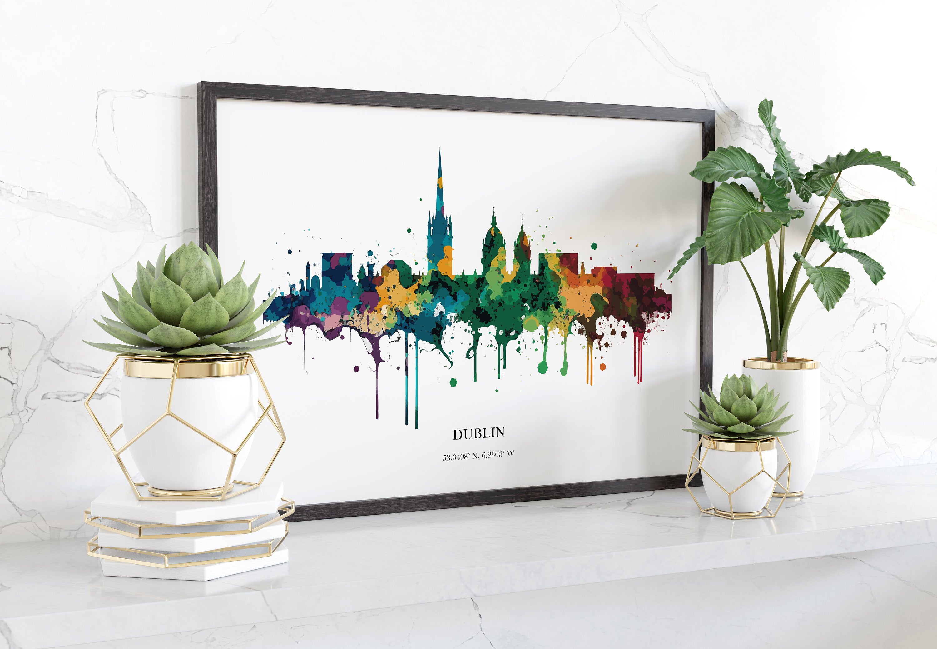 Dublin Watercolour Skyline Print Dublin Cityscape Dublin Home Décor Art Print Ireland Wall Art Dublin Souvenir Print Dublin Watercolour Art