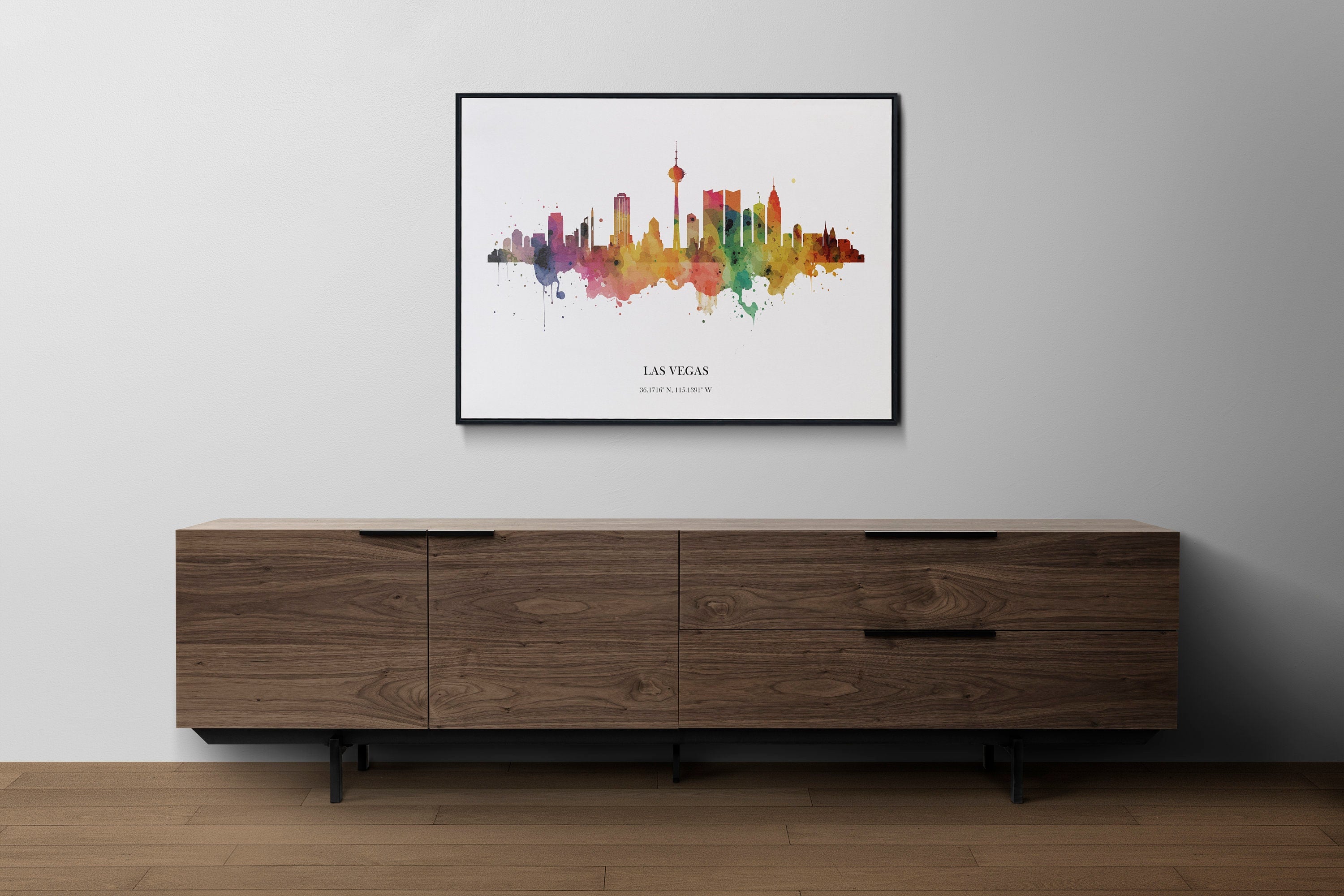 Las Vegas Watercolour Skyline Print Las Vegas Cityscape Las Vegas Home Décor Art Print USA Wall Art Las Vegas Print Las Vegas Watercolour