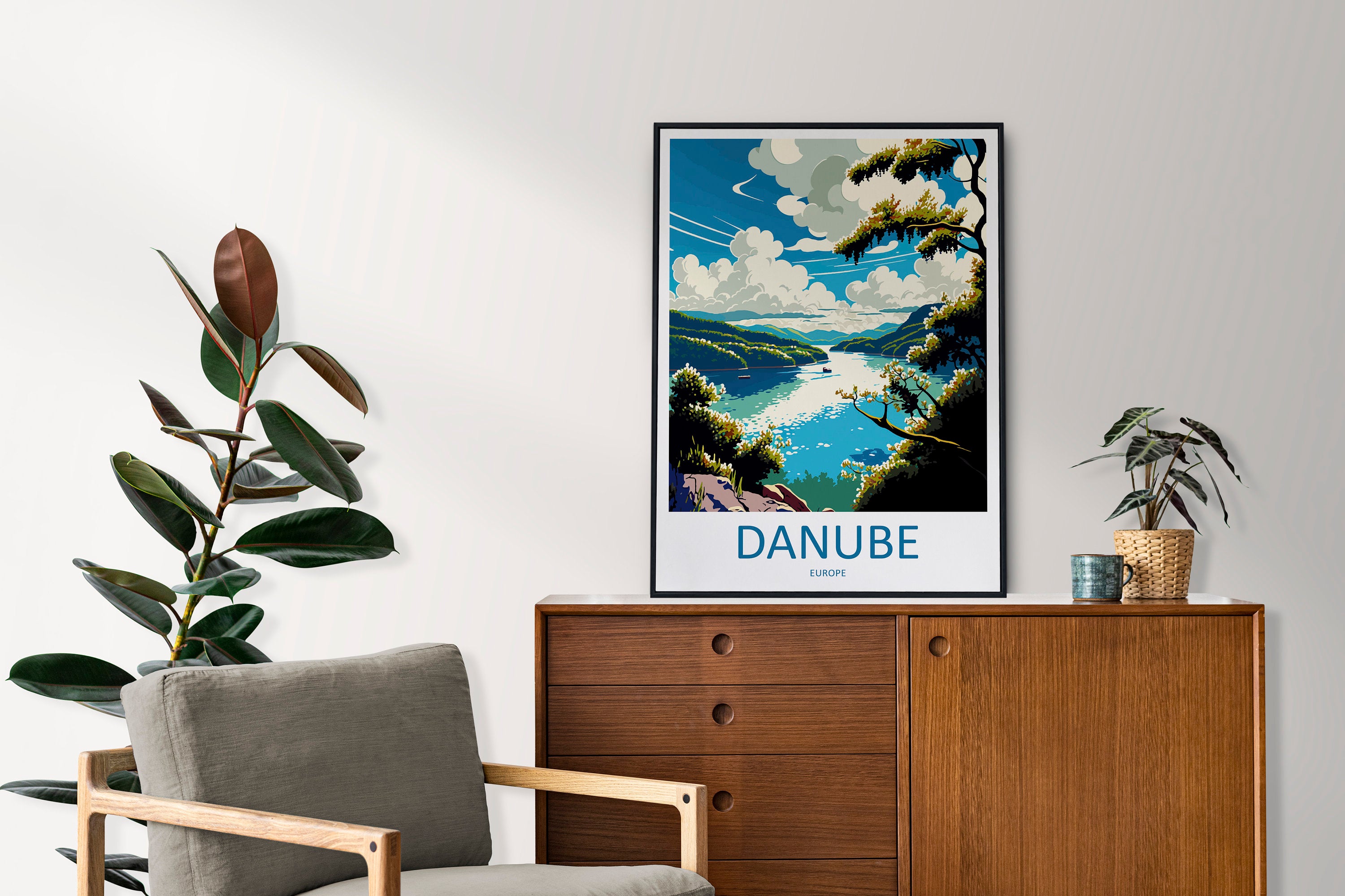 Danube River Travel Print Danube River Home Décor Danube River Art Print Danube River Wall Print For Danube River Gift For Europe River Art