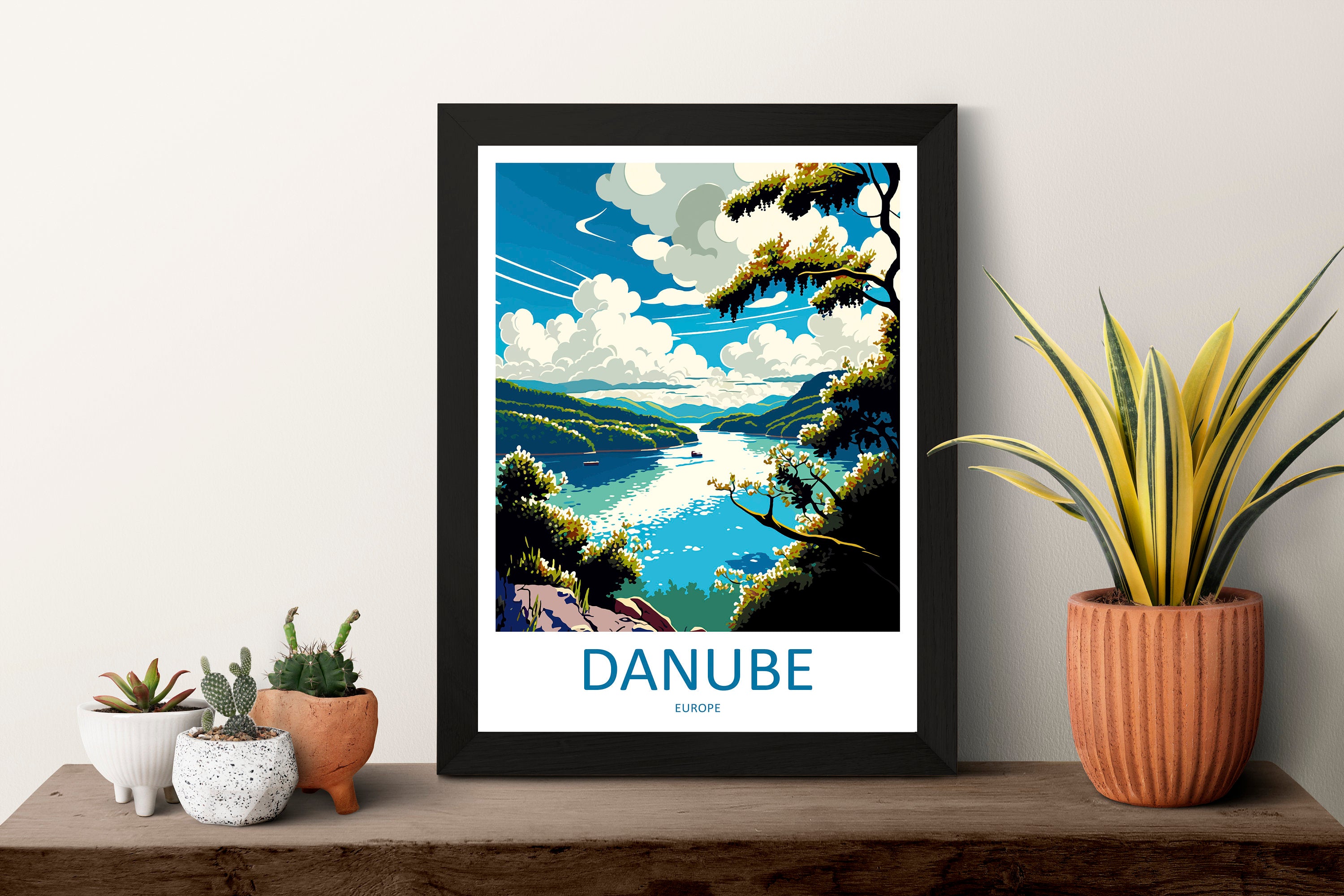 Danube River Travel Print Danube River Home Décor Danube River Art Print Danube River Wall Print For Danube River Gift For Europe River Art