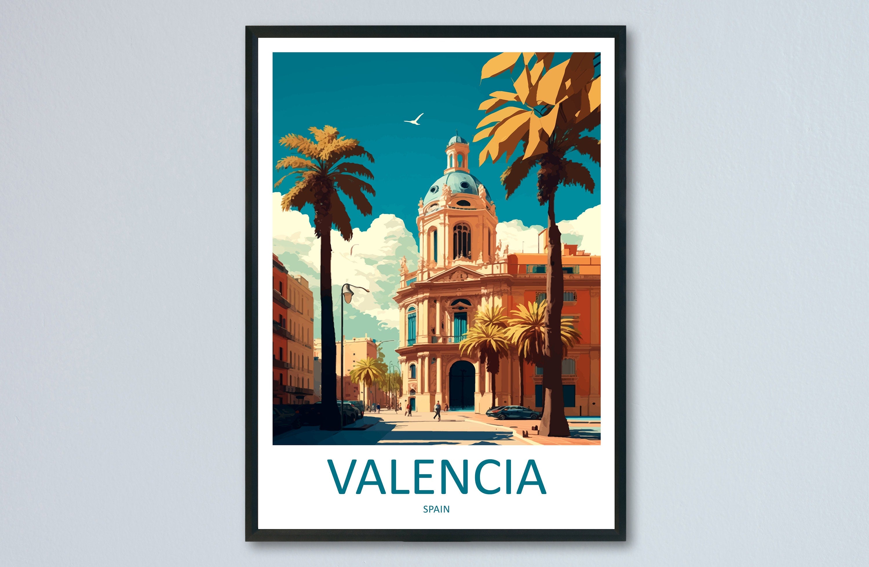 Valencia Travel Print Wall Art Valencia Wall Hanging Home Décor Valencia Gift Art Lovers Spain Art Lover Gift Valencia Print Spain Wall Art