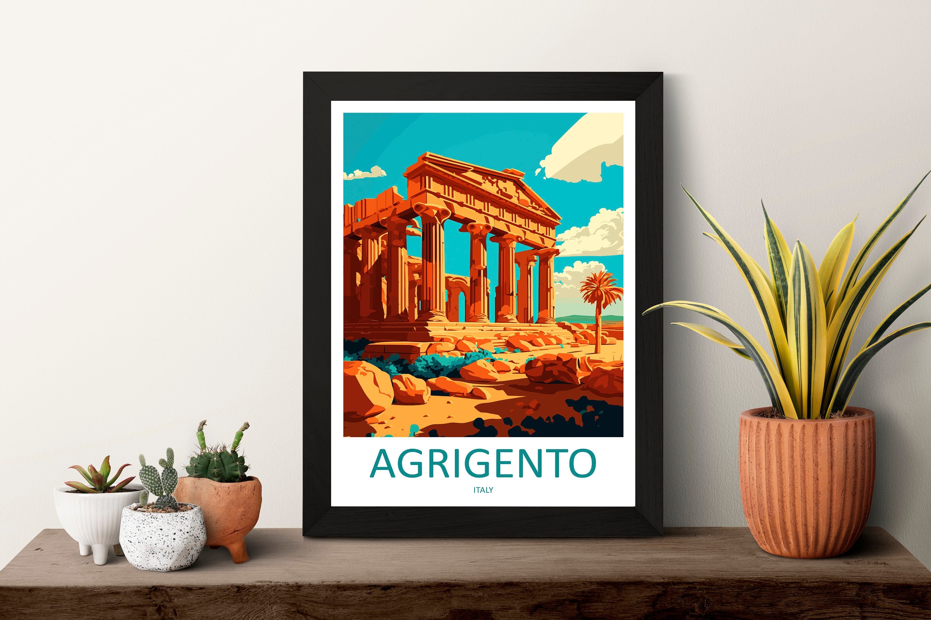 Agrigento Travel Print Wall Art Agrigento Wall Hanging Home Décor Agrigento Gift Art Lovers Italy Art Lover Gift Agrigento Print Agrigento