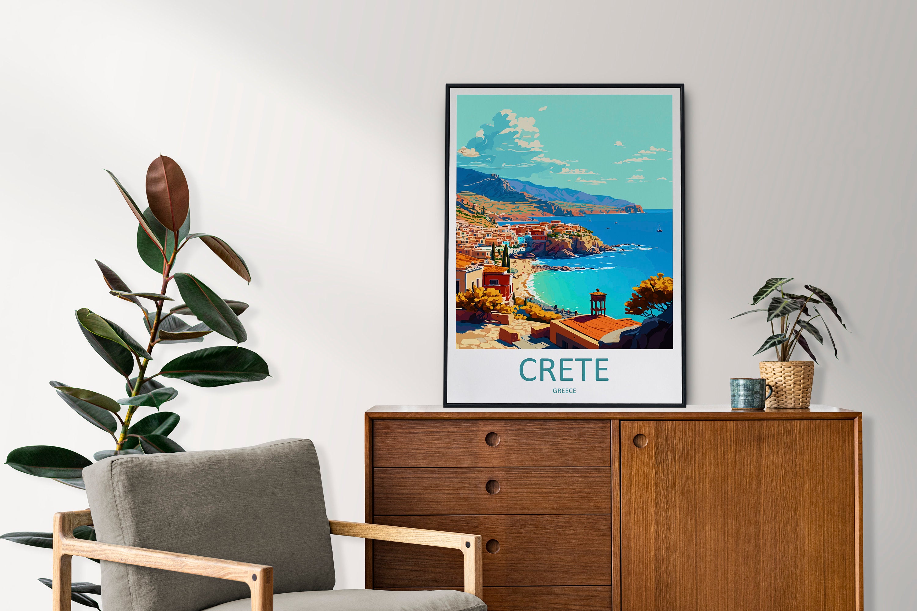 Crete Travel Print Wall Art Crete Greece Wall Hanging Home Decoration Crete Gift Art Lovers Wall Art Print Crete Wall Décor Greece Poster