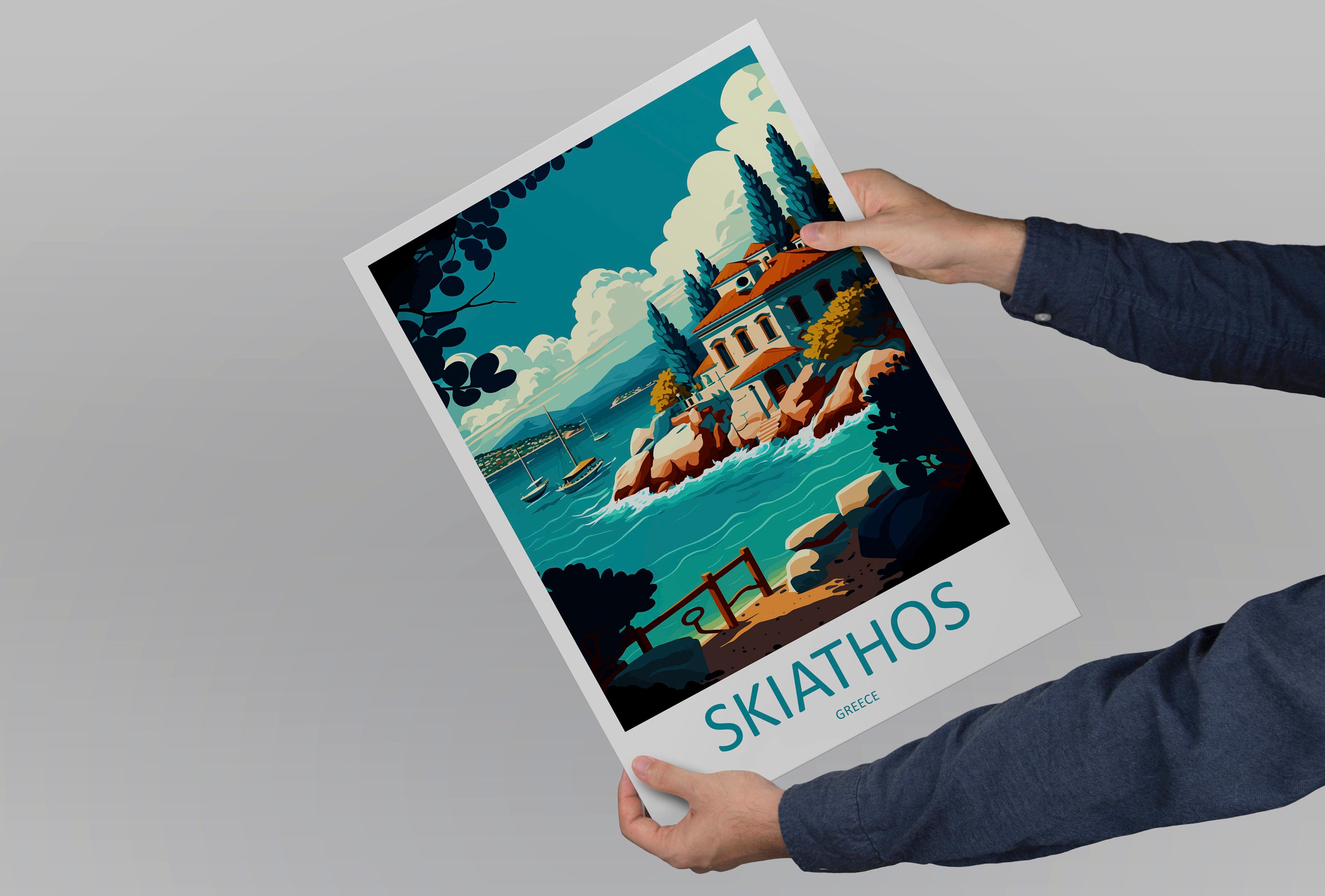 Skiathos Travel Print Wall Art Skiathos Greece Wall Hanging Home Decoration Skiathos Gift Art Lovers Wall Art Print Skiathos Greece Wall Art