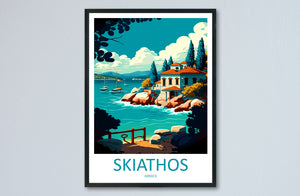 Skiathos Travel Print Wall Art Skiathos Greece Wall Hanging Home Decoration Skiathos Gift Art Lovers Wall Art Print Skiathos Greece Wall Art