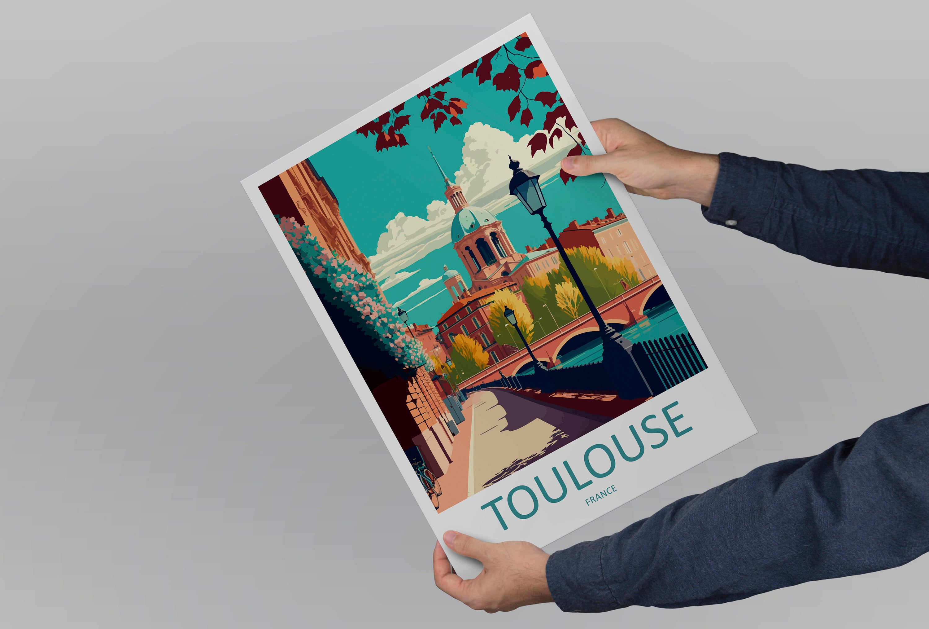 Toulouse Travel Print Wall Art Toulouse Wall Hanging Home Decoration Toulouse France Gift Art Lovers Wall Art Print Art Toulouse Travel Art