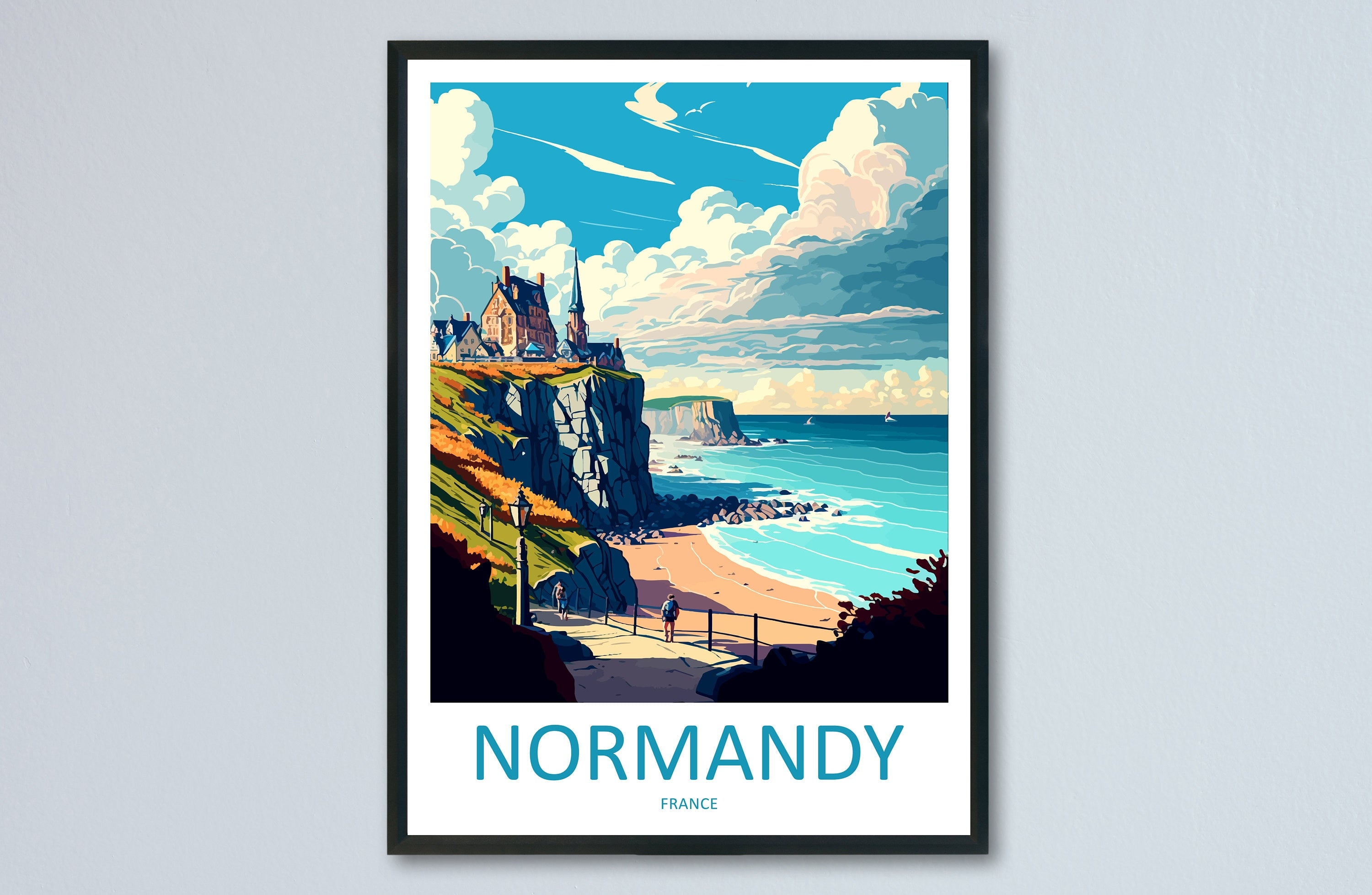 Normandy Travel Print Wall Art Normandy Wall Hanging Home Décor Normandy Gift Art Lovers France Art Lover Gift Normandy Print France Artwork